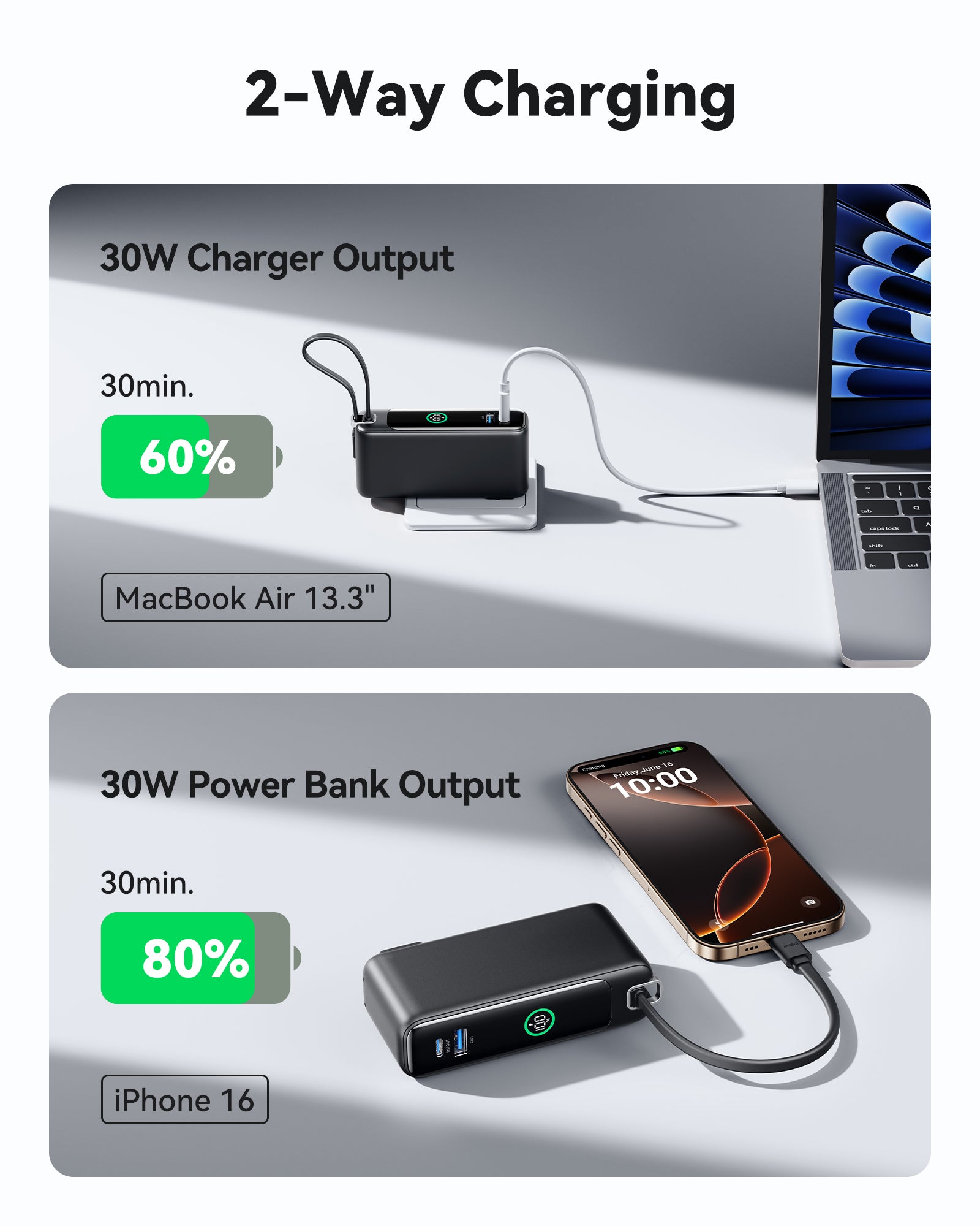 iniu-multi-p21-3-in-1-power-bank-30w-10000mah-with-foldable-wall-charger-and-usb image 5