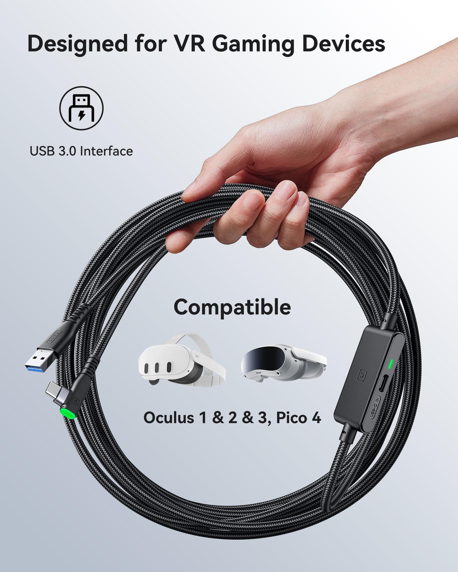 iniu-di401-16ft-vr-high-speed-transfer-link-cable-usb-a-to-usb-c-flyweave-braide image 4