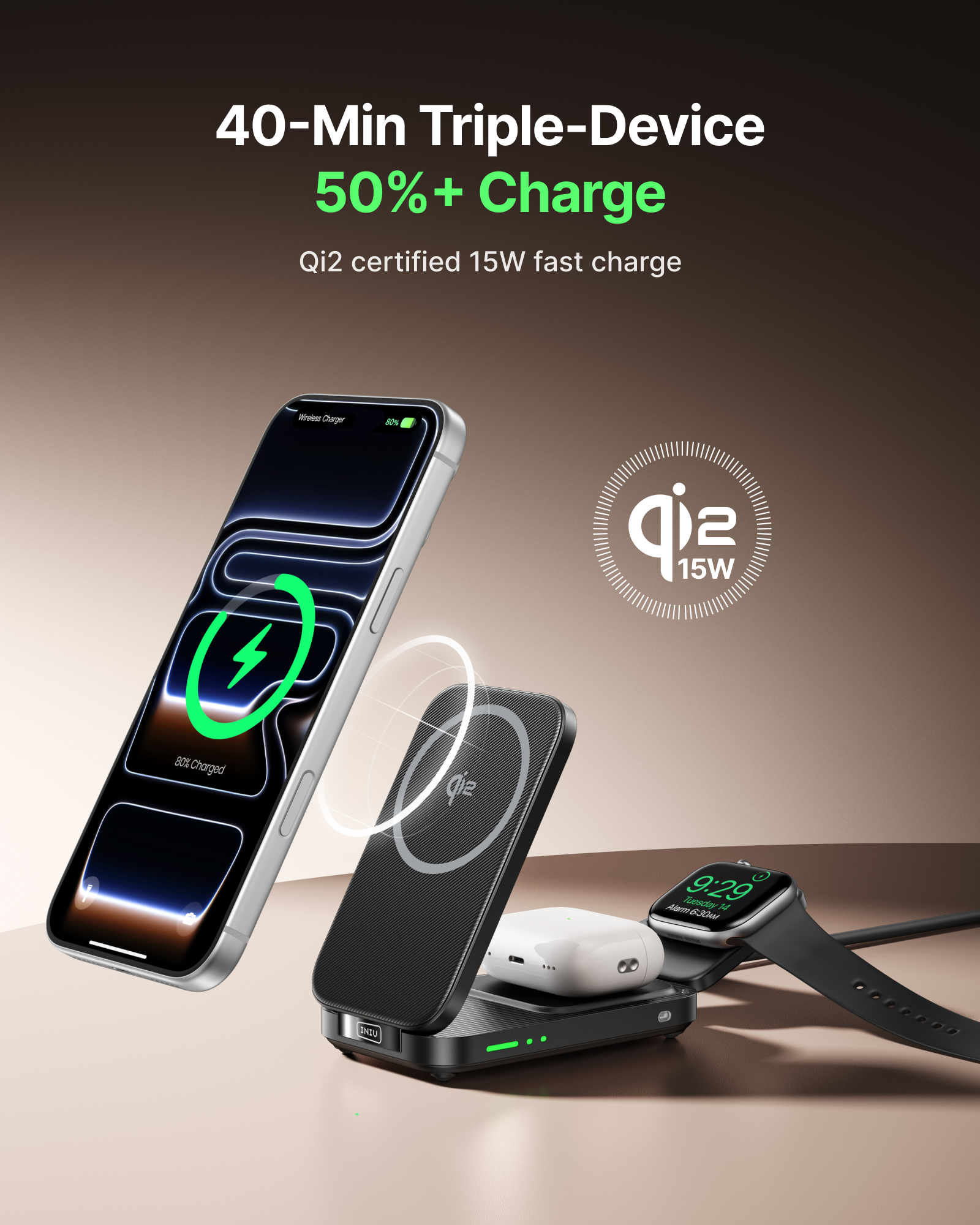 iniu-snapgo-w31-qi2-15w-3-in-1-magnetic-foldable-wireless-charger image 5