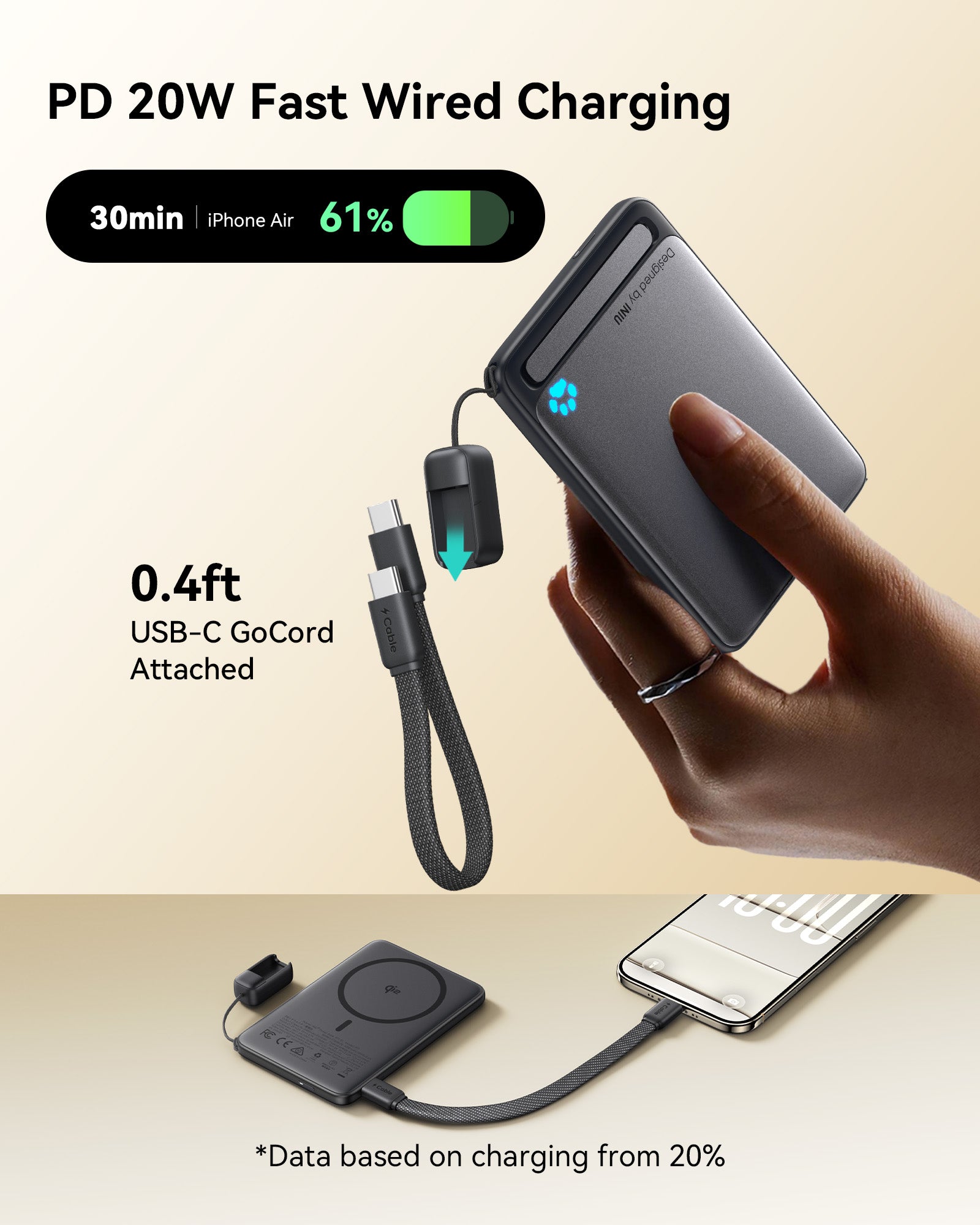 iniu-snapgo-p71-qi2-15w-magsafe-compatible-magnetic-power-bank-slimmest-5-000mah image 5