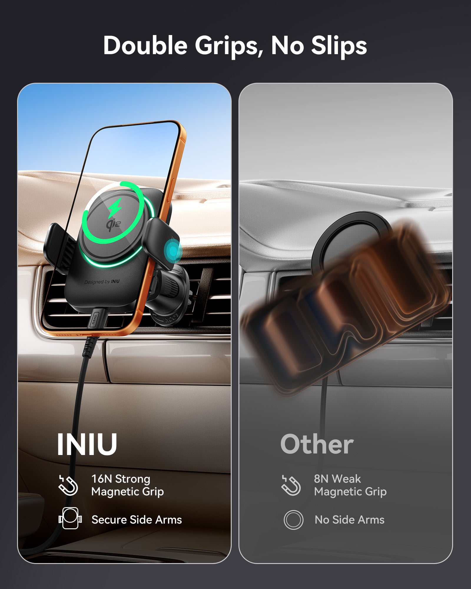 iniu-snapgo-v11-qi2-15w-magnetic-wireless-car-charger-with-turbo-cooling-fan image 5