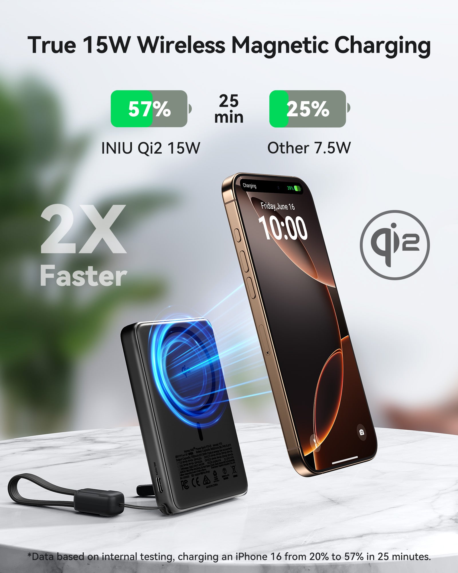 iniu-snapgo-p73-wireless-charger-qi2-15w-magnetic-power-bank-10000mah-ultra-slim image 4