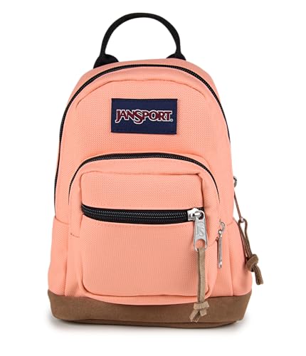 jansport-right-pack-mini-compact-backpack-peach-bum-large-main-compartment-with- image 8