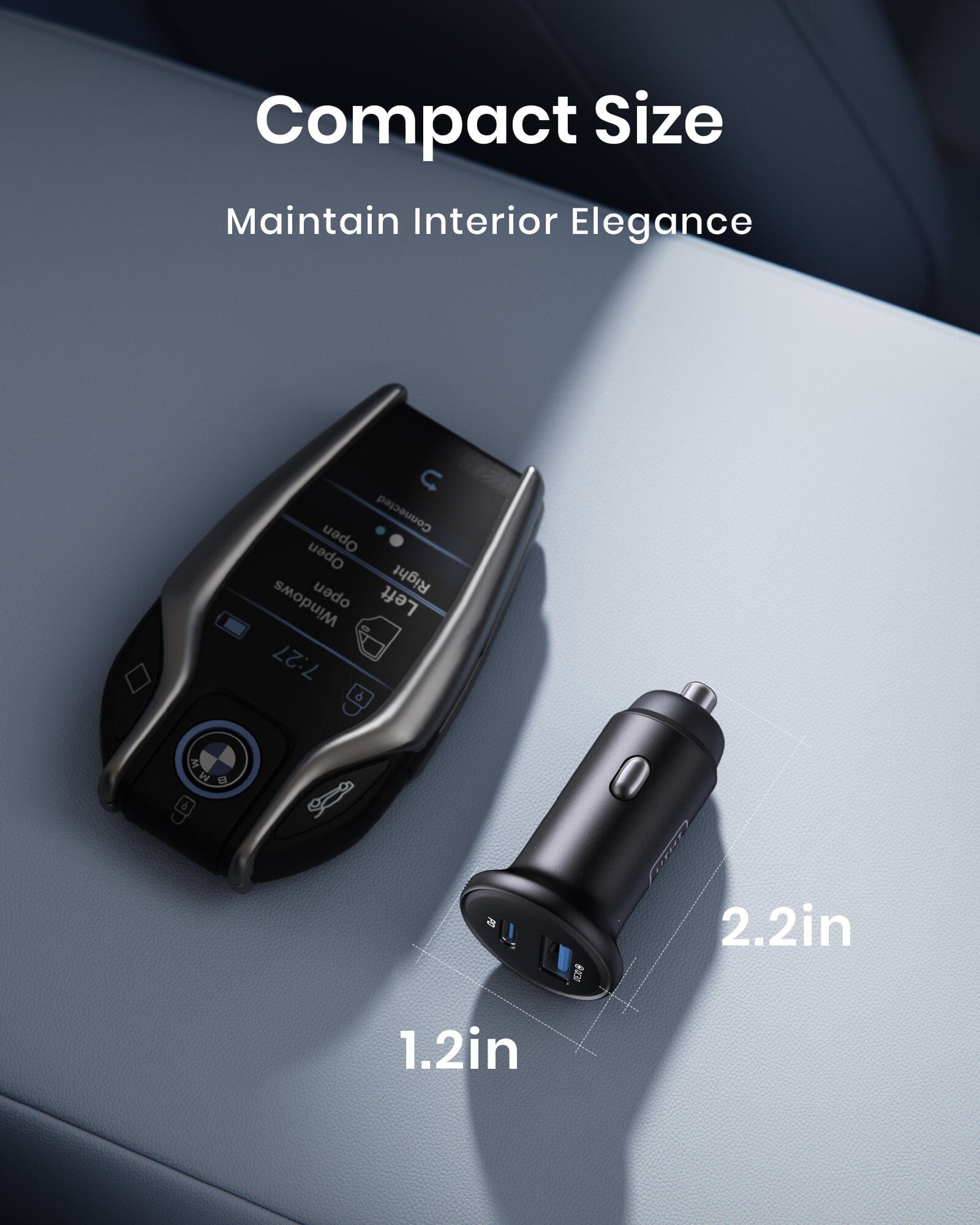 iniu-i712-66w-2-port-fast-car-charger-usb-c-pd-3-0-usb-a-qc-3-0-dual-simultaneou image 7