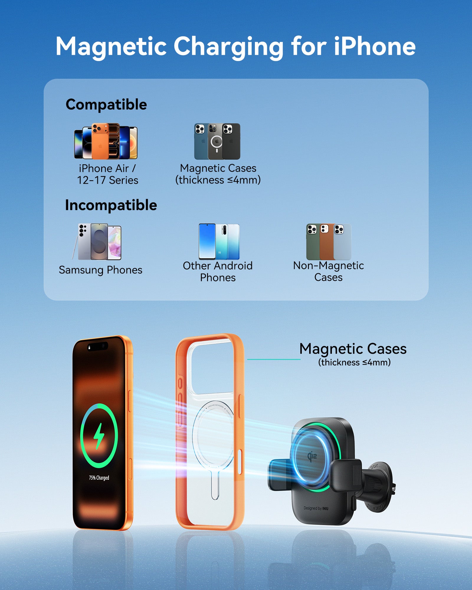 iniu-snapgo-v11-qi2-15w-magnetic-wireless-car-charger-with-turbo-cooling-fan image 7