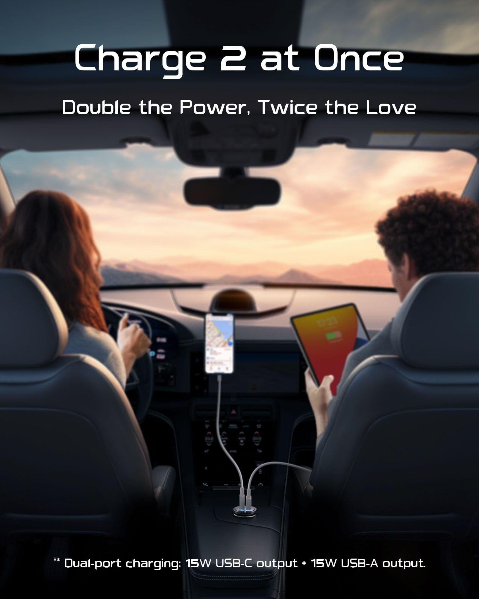 iniu-i710-2-port-fast-car-charger-60w-pd-usb-c-qc-usb-a-dual-fast-charging image 6
