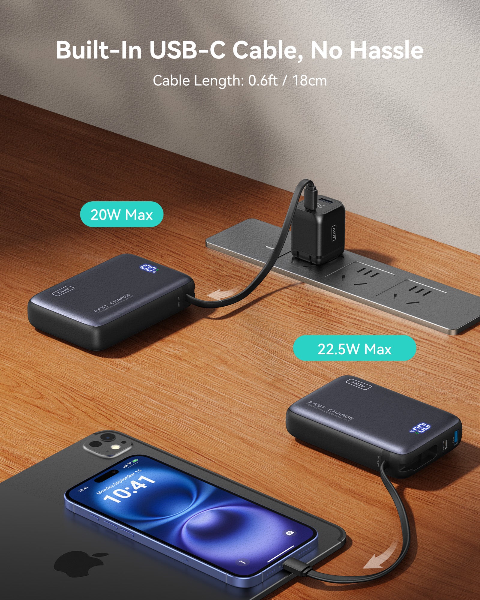 iniu-20000mah-pd-20w-compact-portable-power-bank-with-built-in-usb-c-cable image 7