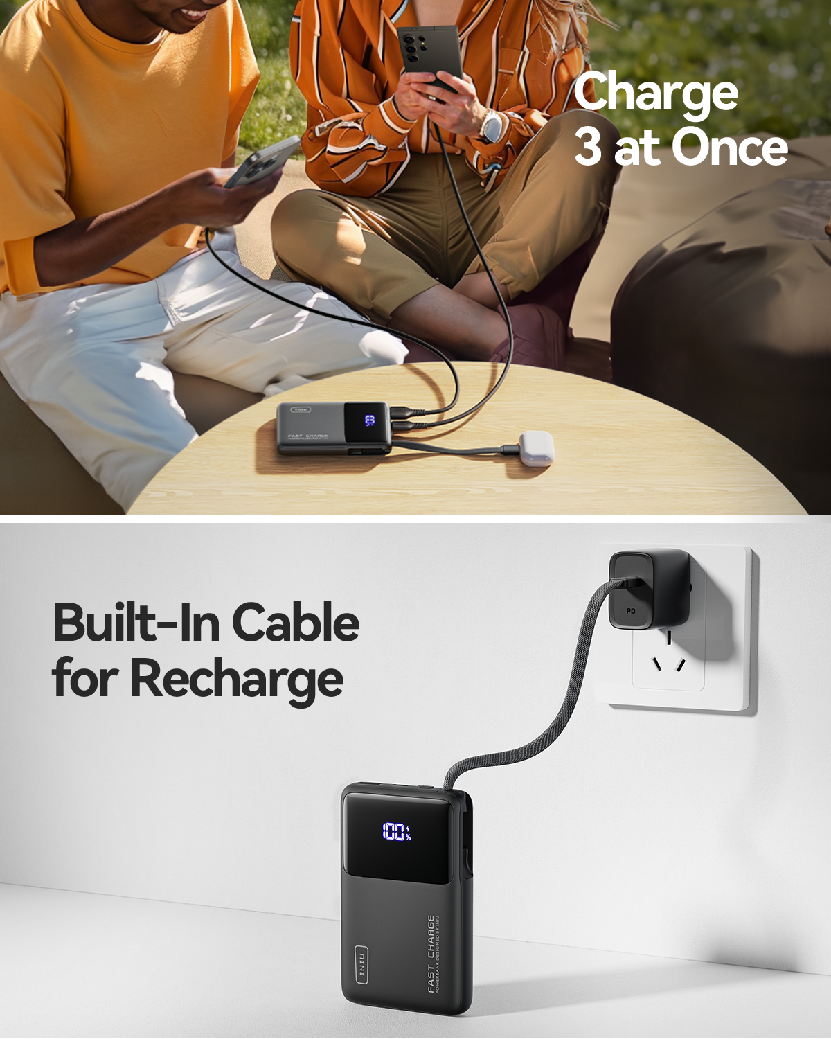 iniu-carry-p55l-power-bank-45w-10-000mah-built-in-usb-c-cable-pd-qc-fast-charge- image 7