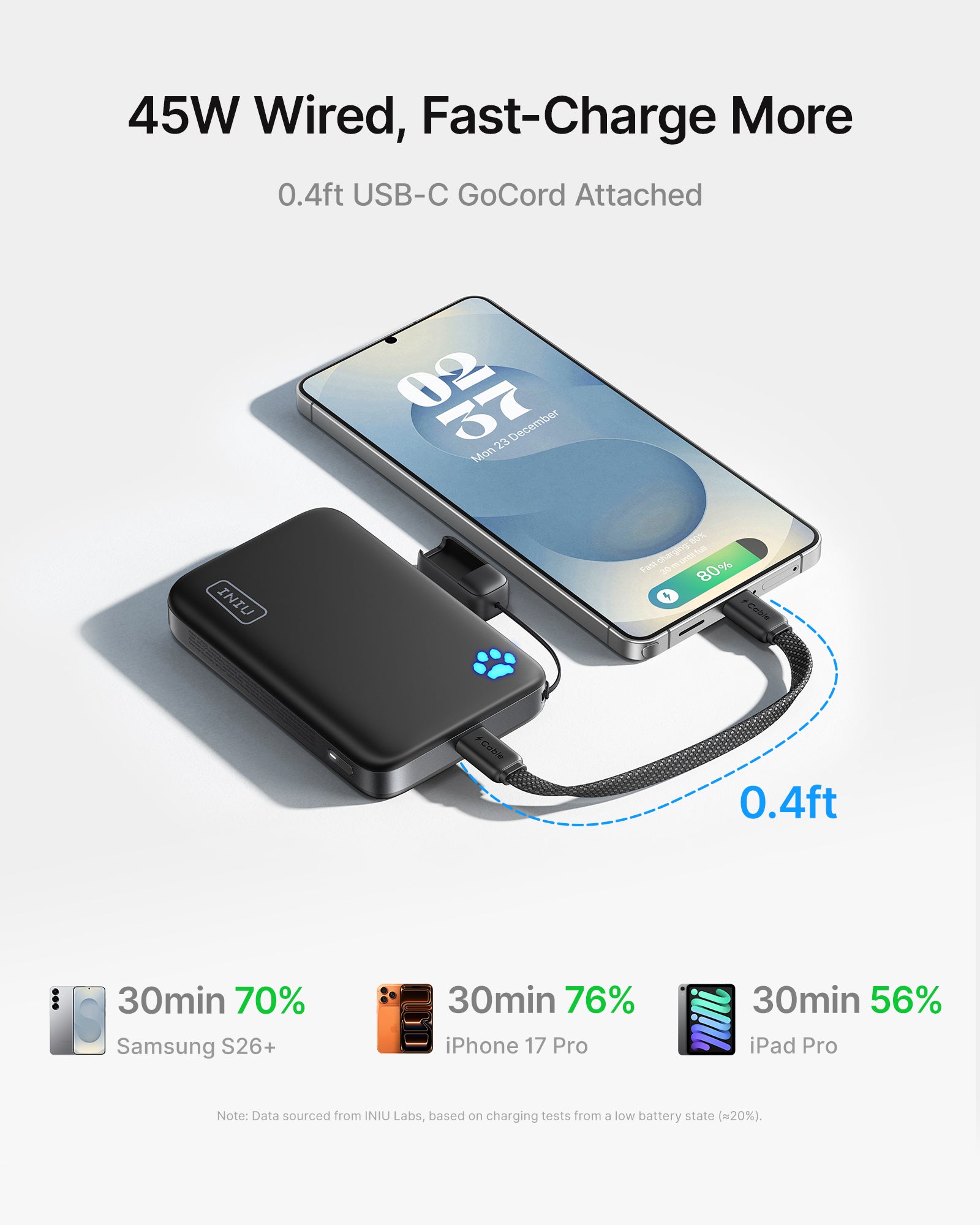 iniu-snapgo-p771-qi2-2-25w-magnetic-power-bank-10000mah-portable-charger-with-te image 7