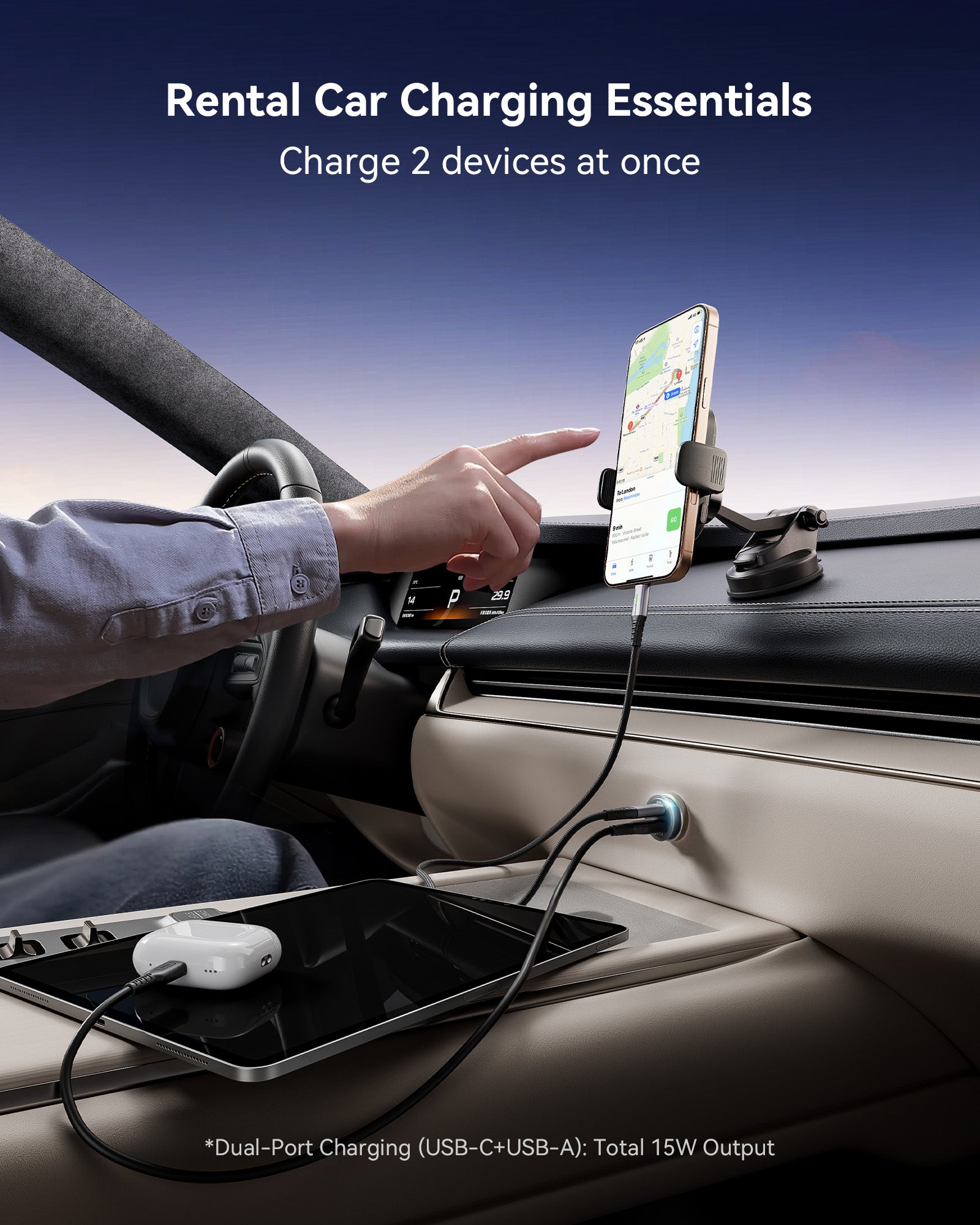 iniu-i710-60w-2-port-car-charger-with-3-3ft-100w-usb-c-cable-fast-dual-port-char image 7
