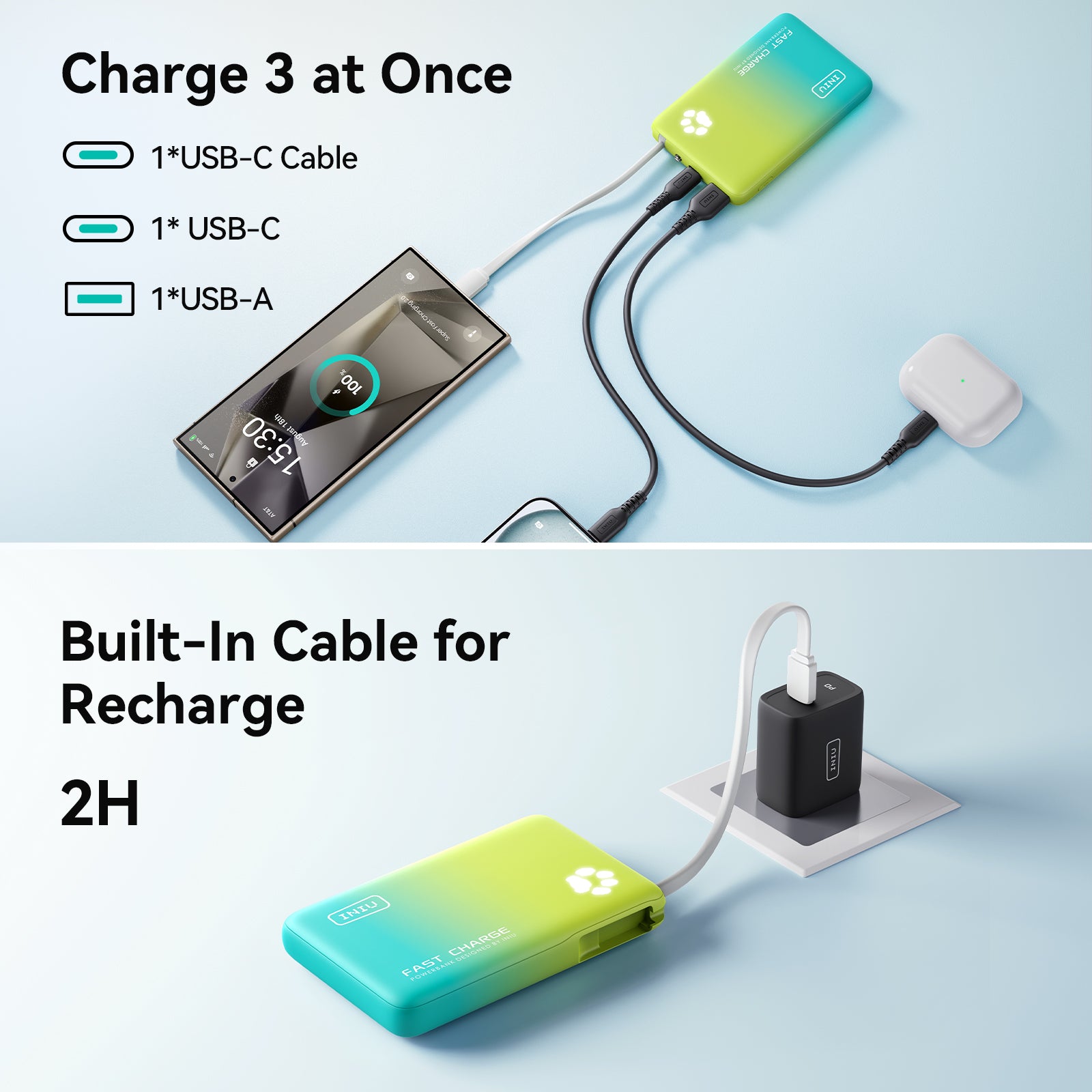 iniu-pawsible-p41l-power-bank-with-built-in-cable-slimmest-45w-10000mah-usb-c-ch image 7