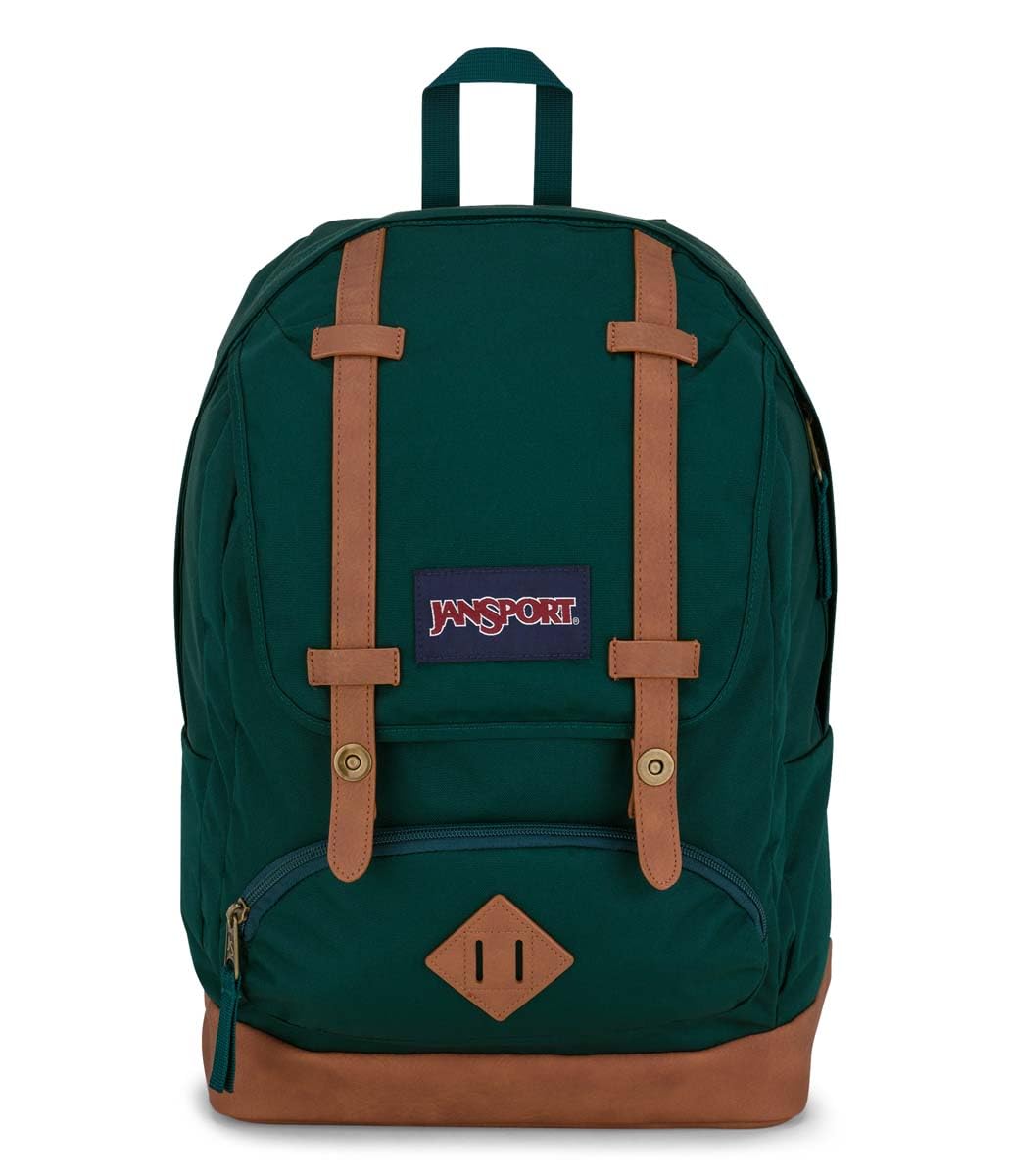 jansport-cortlandt-15-inch-laptop-backpack-with-vegan-leather-bottom-deep-junipe image 1