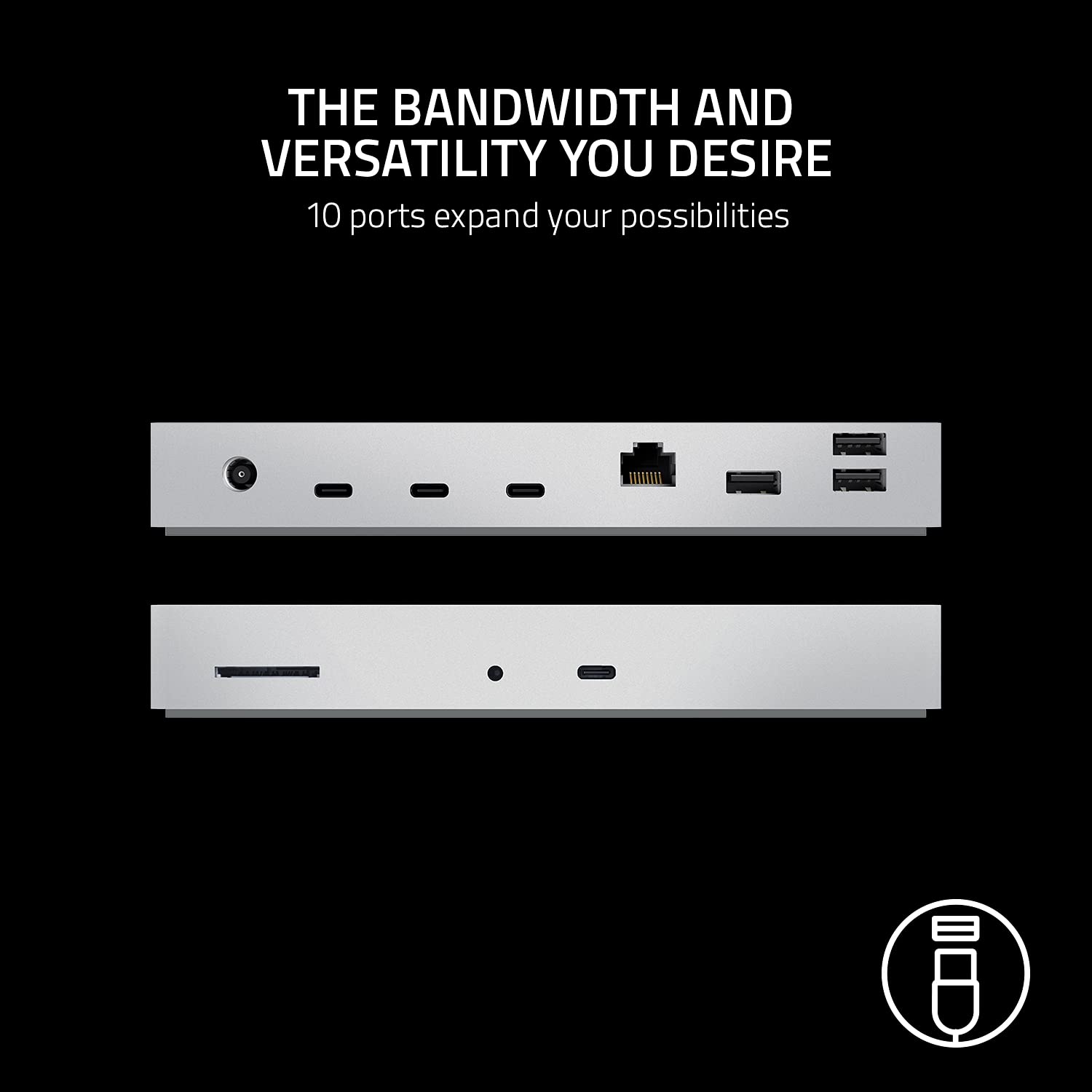 razer-thunderbolt-4-dock-mercury-white-10-in-1-hub-dual-4k-single-8k-output-pass image 2