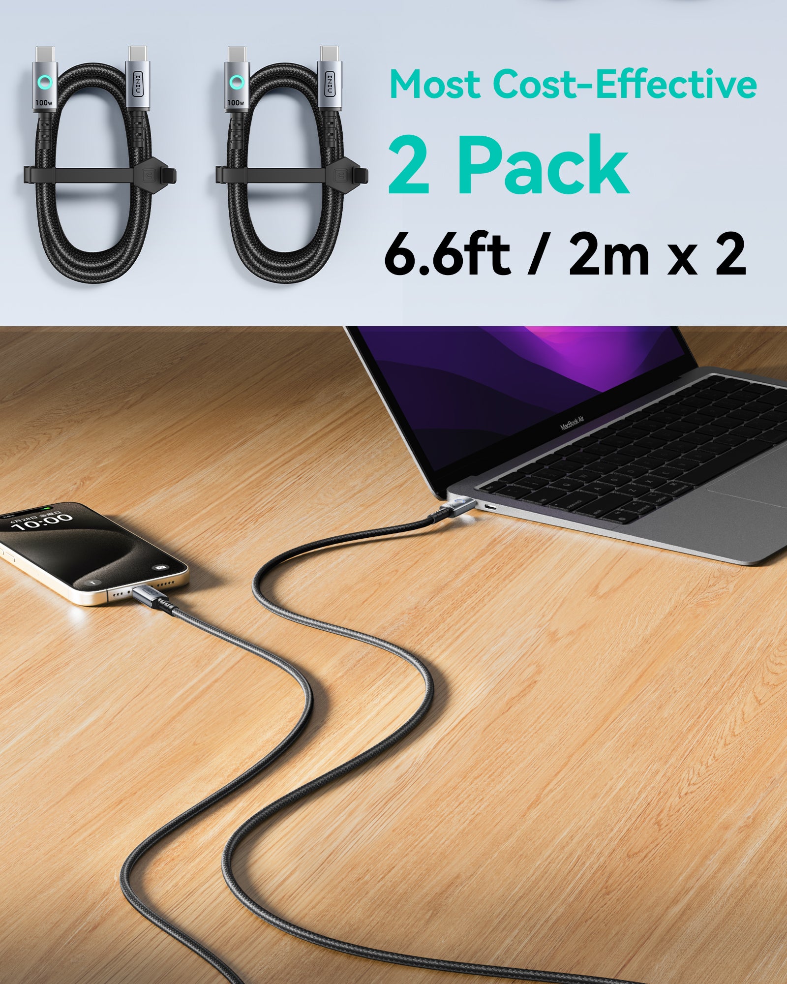 iniu-100w-usb-c-to-usb-c-cable-6-6ft-2-pack-pd-fast-charging-for-macbook-iphone- image 7