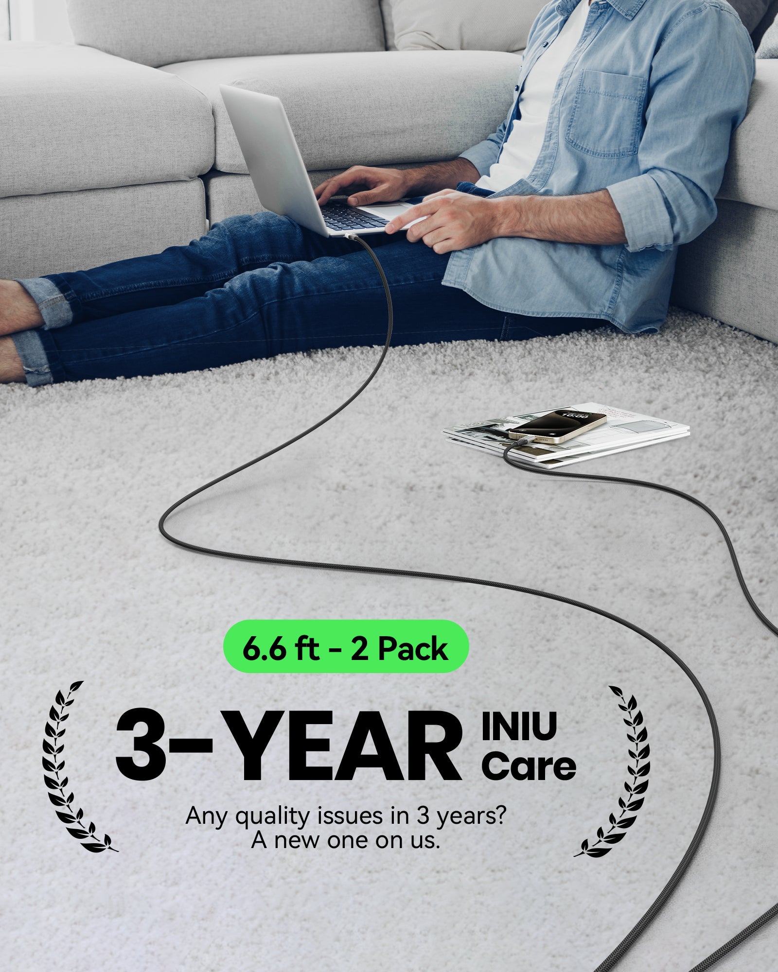 iniu-d5cc-100w-usb-c-to-c-fast-charging-cable-6-6ft-2-pack image 8