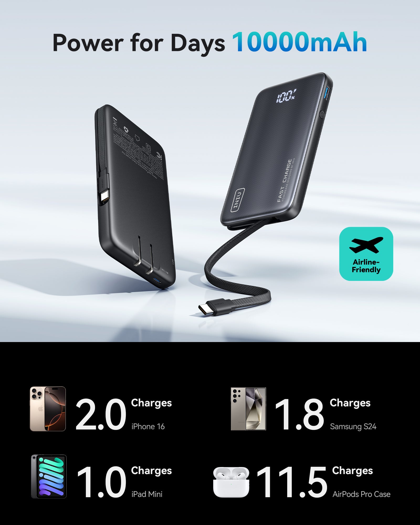 iniu-multi-p24-45w-10000mah-3-in-1-power-bank-with-foldable-wall-charger-and-bui image 8