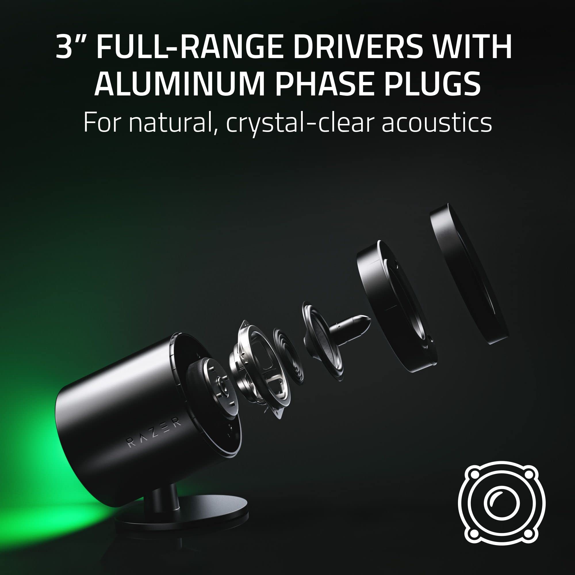 razer-nommo-v2-2-1-pc-gaming-speaker-system-with-wired-subwoofer-thx-spatial-aud image 2