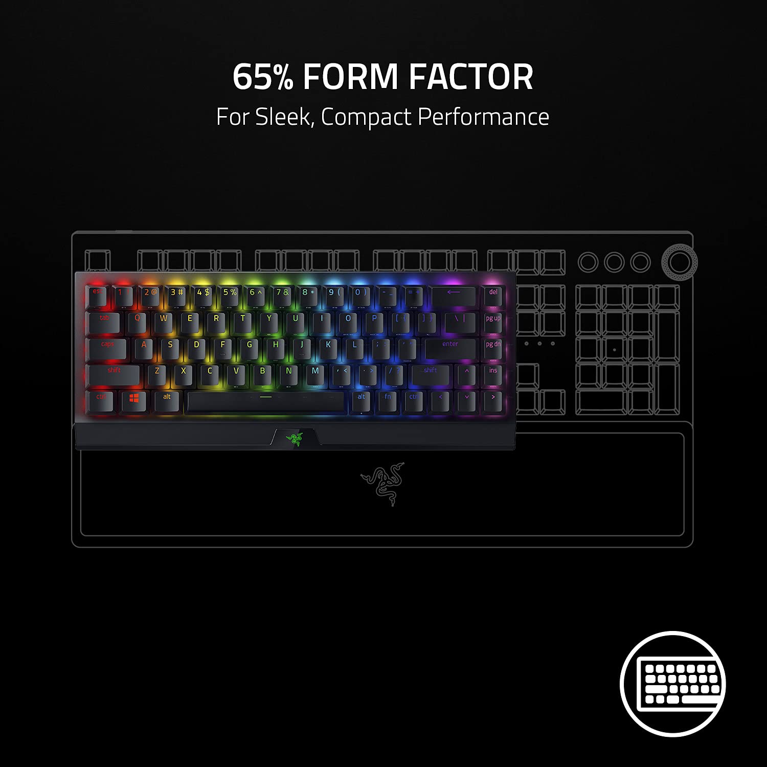 razer-blackwidow-v3-mini-hyperspeed-65-wireless-mechanical-gaming-keyboard-green image 2