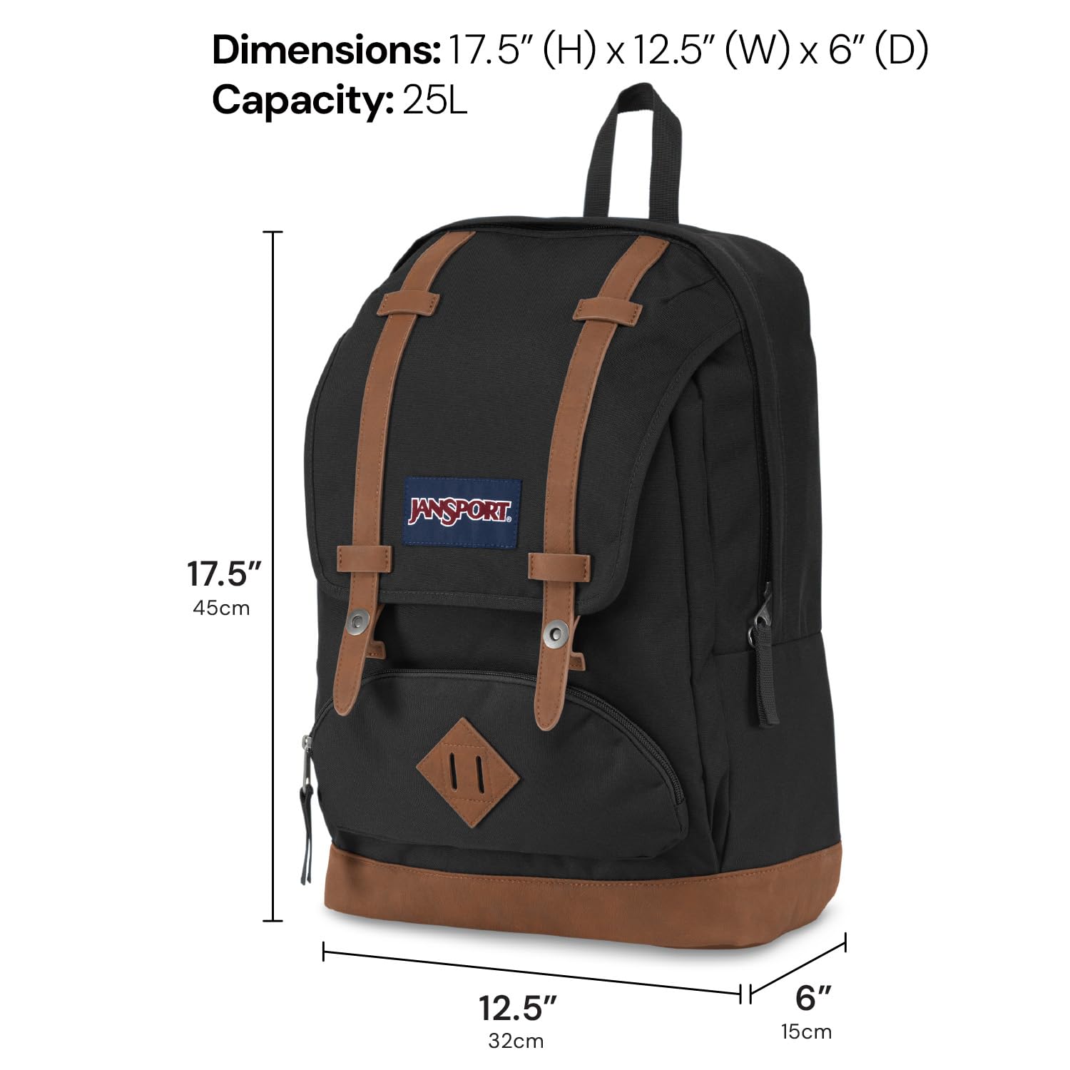 jansport-cortlandt-15-inch-laptop-backpack-with-vegan-leather-bottom-deep-junipe image 2