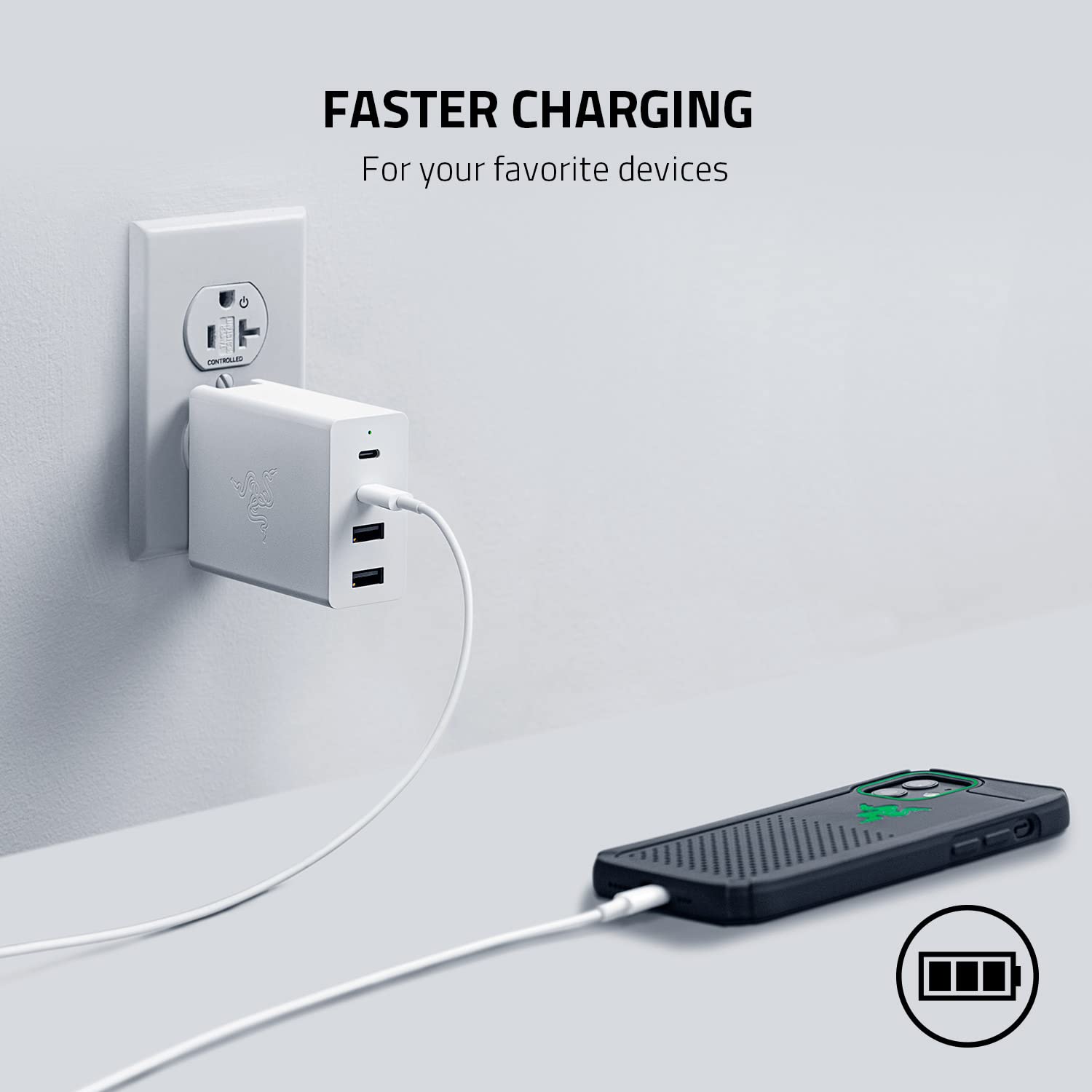 razer-usb-c-130w-gan-charger-4-port-2x-usb-c-2x-usb-a-fast-charging-power-adapte image 4