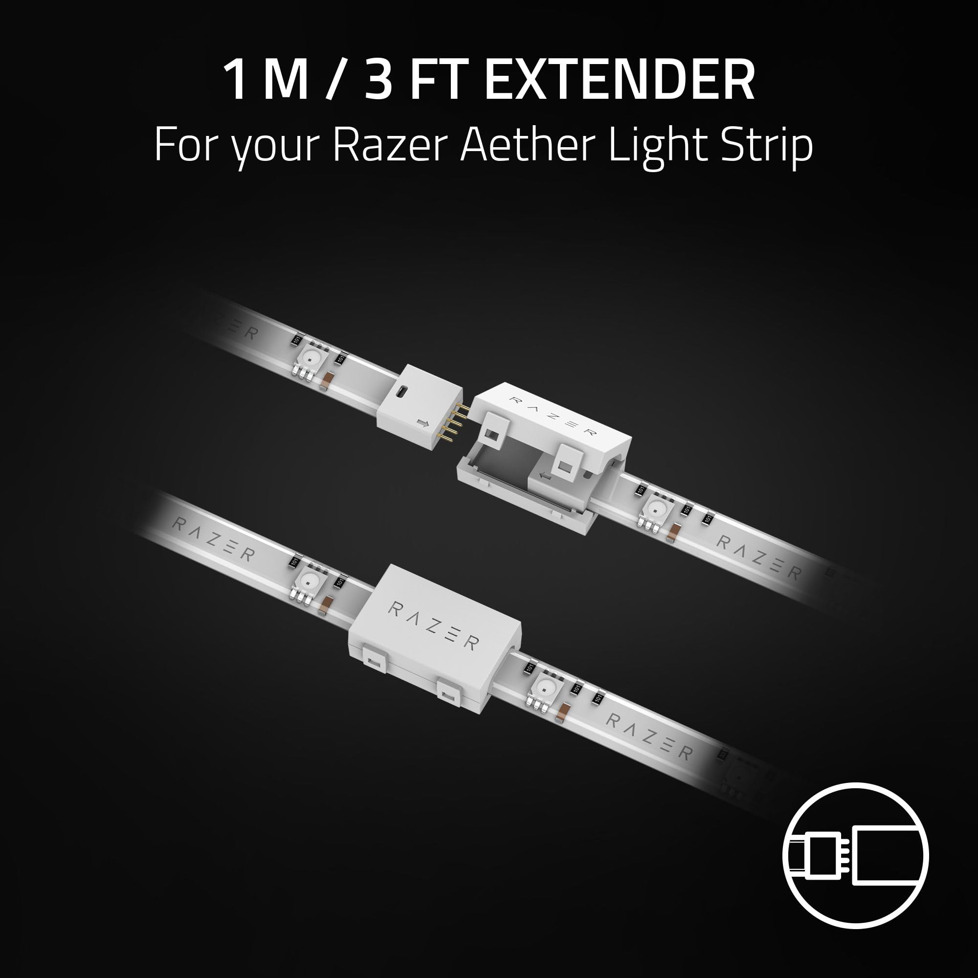 razer-aether-light-strip-3-ft-extender-chroma-rgb-led-strip-bluetooth-razer-game image 2