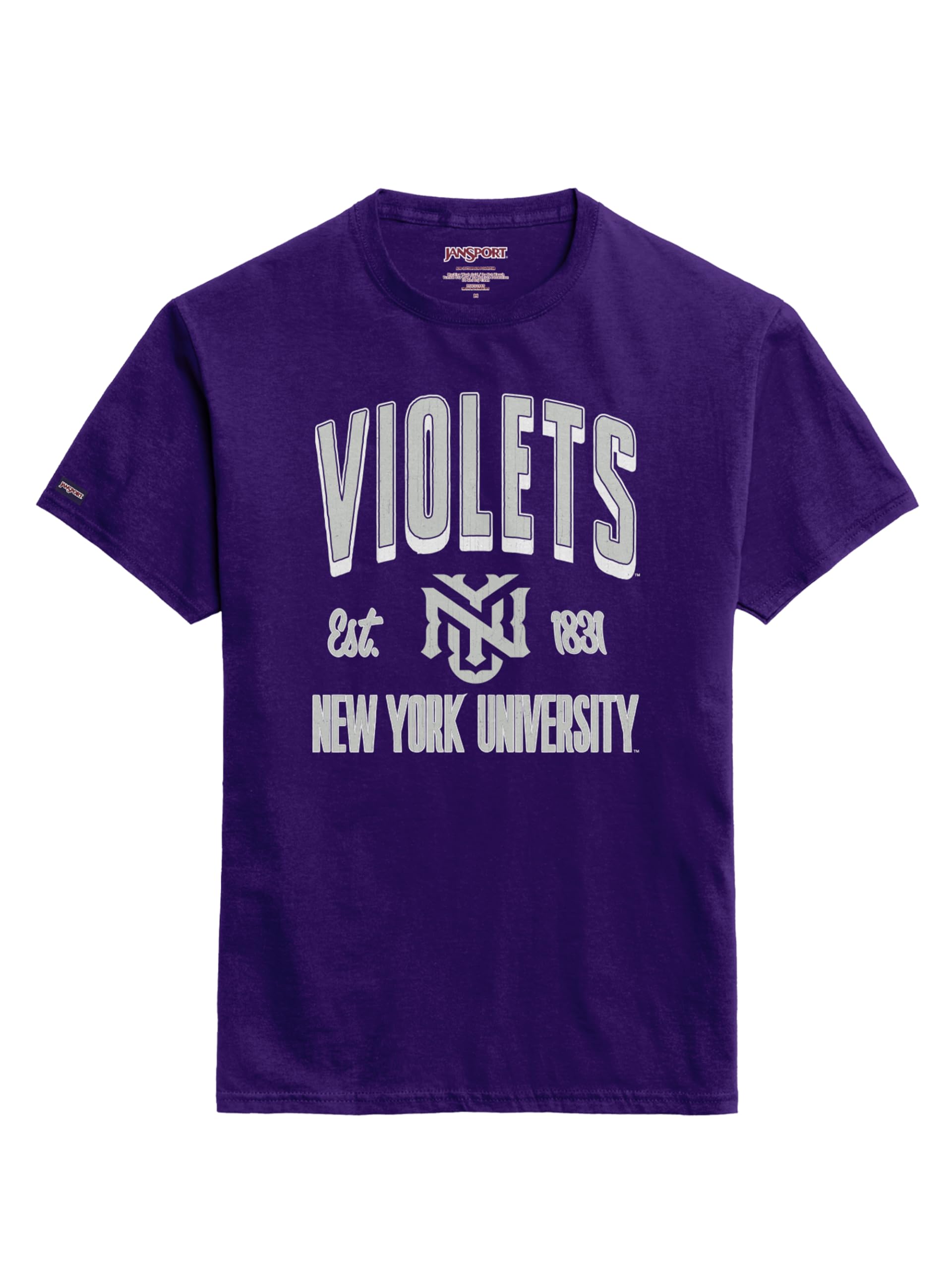 jansport-ncaa-officially-licensed-nyu-violets-campus-short-sleeve-crewneck-t-shi image 1
