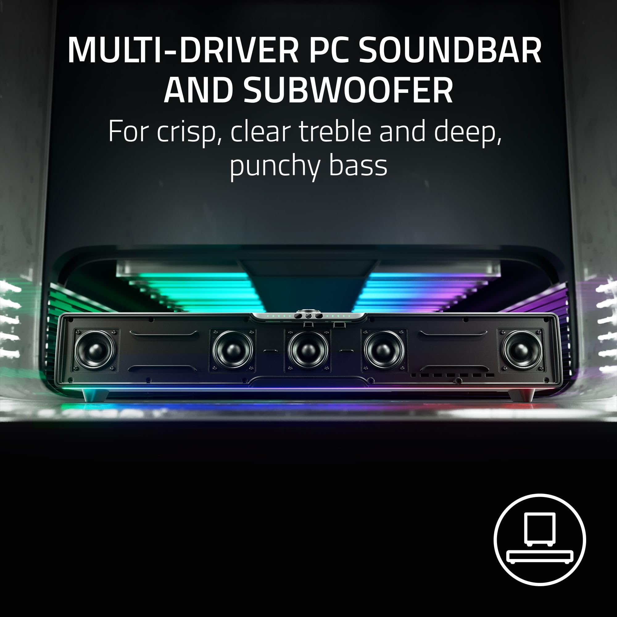 razer-leviathan-v2-pro-pc-gaming-soundbar-with-subwoofer-head-tracking-ai-beamfo image 4