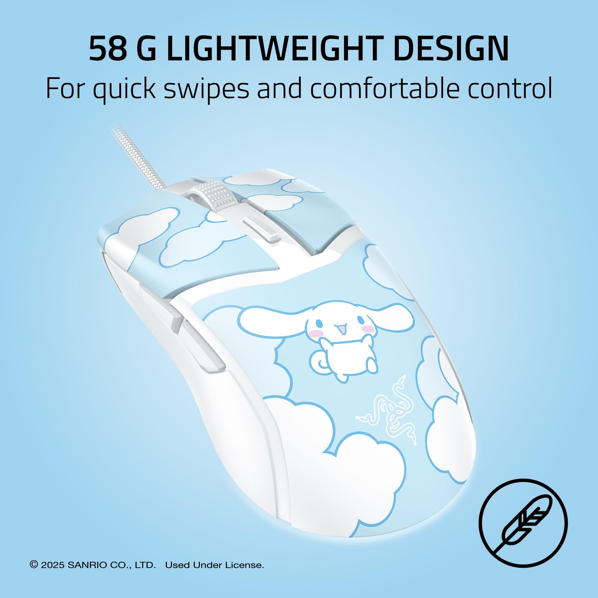 razer-cobra-wired-gaming-mouse-cinnamoroll-edition-58g-lightweight-gen-3-optical image 2