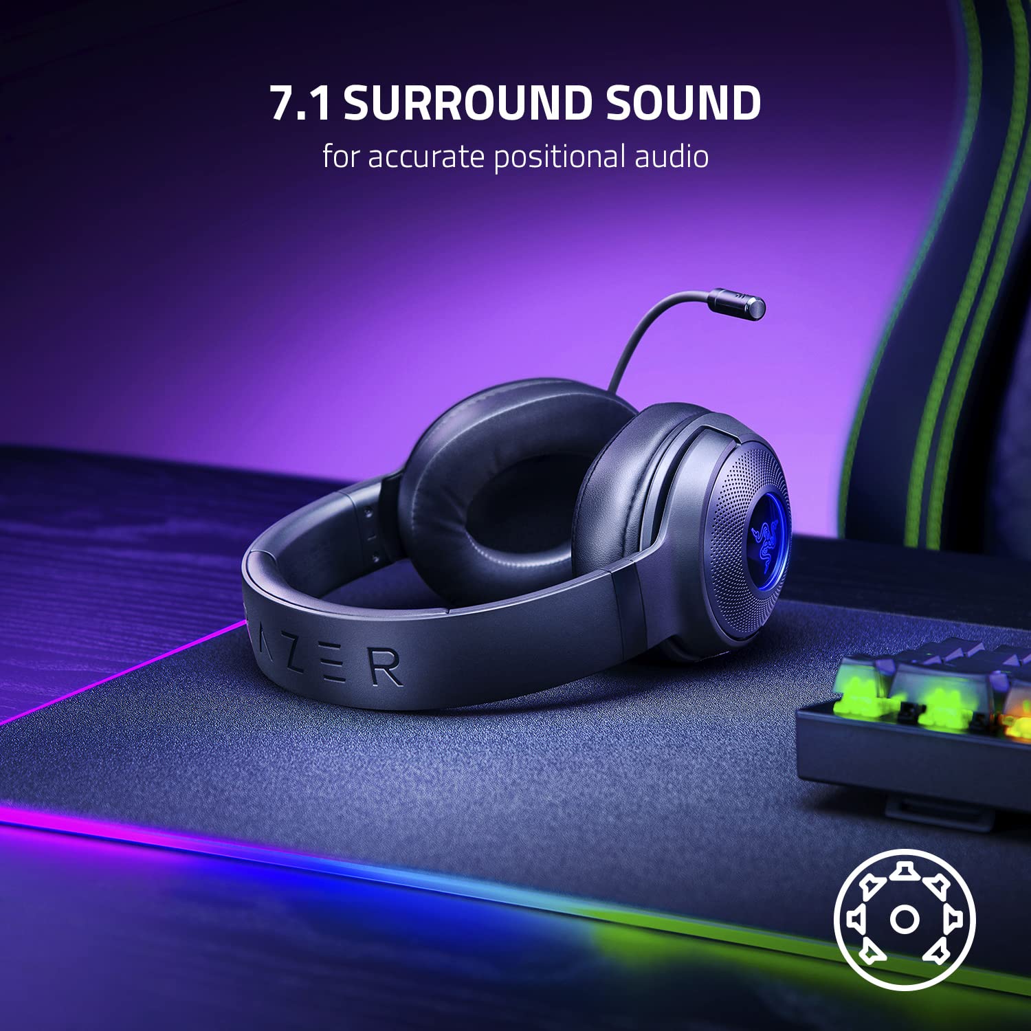 razer-kraken-v3-x-wired-usb-gaming-headset-285g-lightweight-triforce-40mm-driver image 6