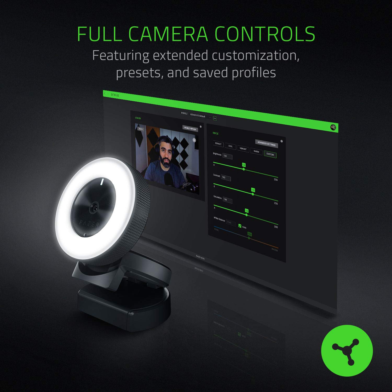 razer-kiyo-streaming-webcam-1080p-30-fps-720p-60-fps-built-in-adjustable-ring-li image 2