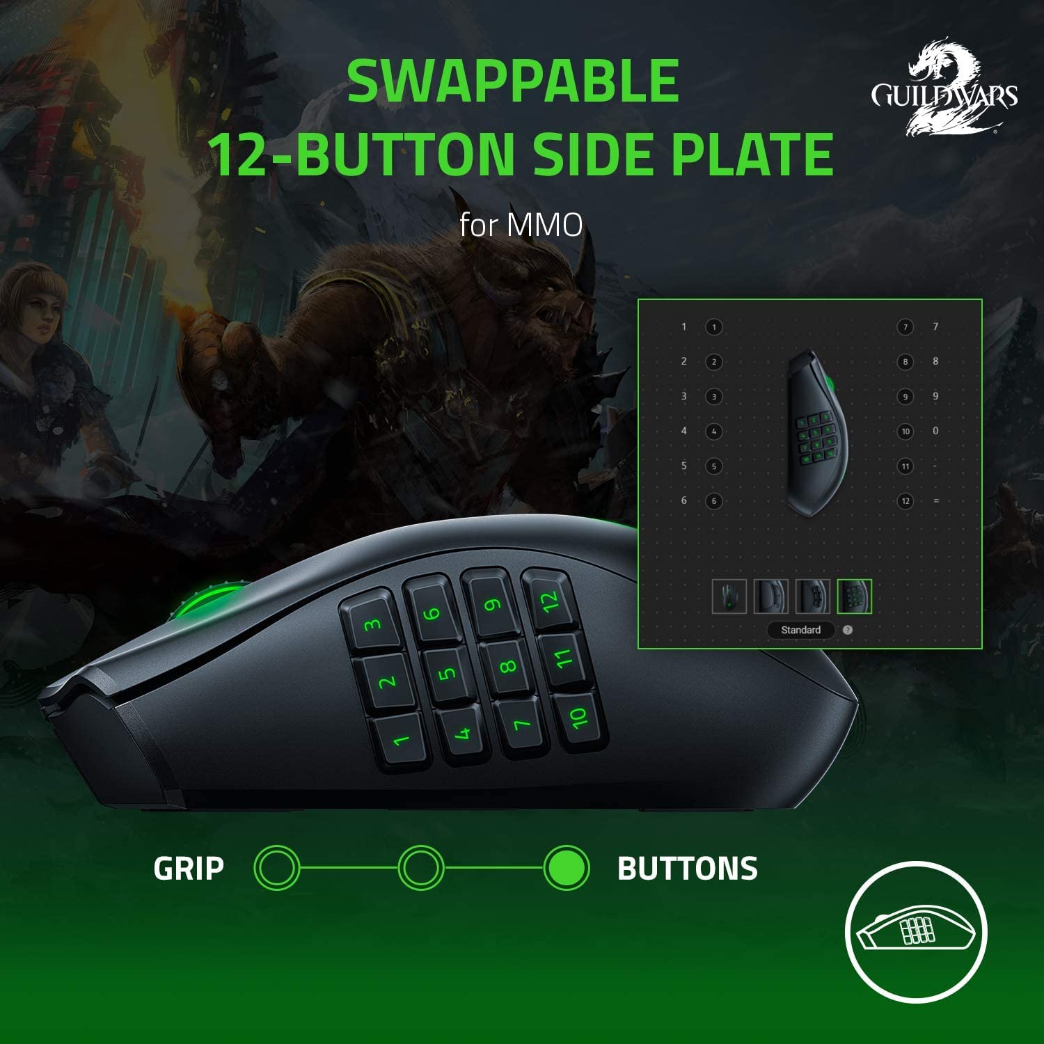 razer-naga-pro-wireless-gaming-mouse-modular-2-6-12-button-side-plates-focus-20k image 4