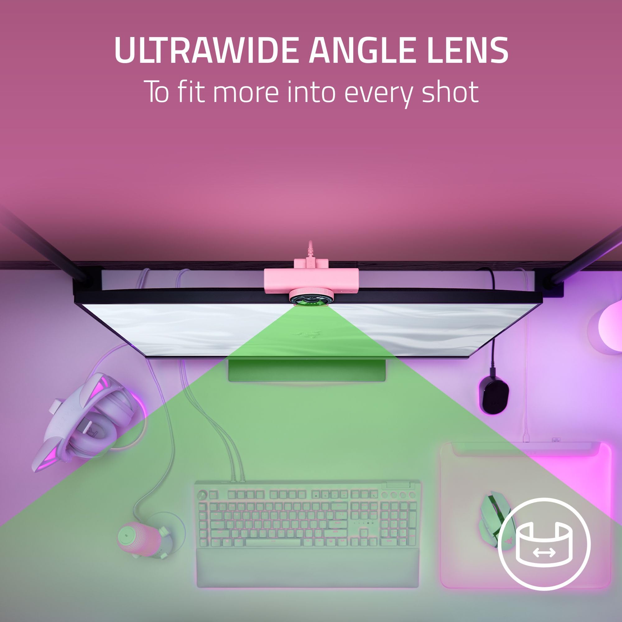 razer-kiyo-v2-streaming-webcam-pink-4k-30fps-sony-starvis-sensor-ai-auto-framing image 8