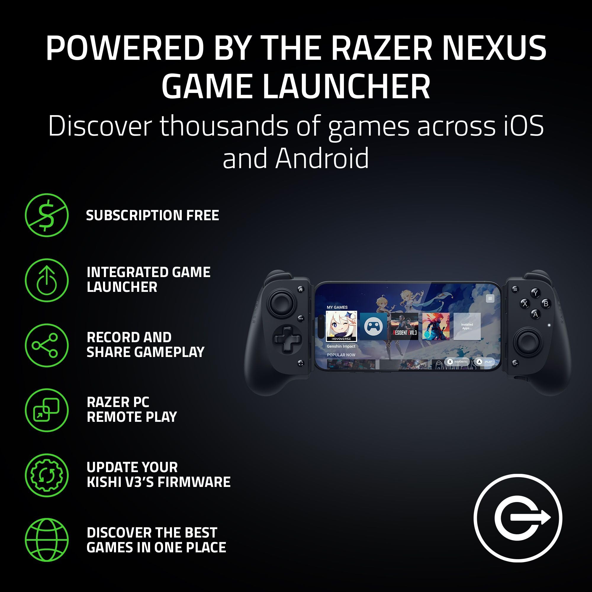 razer-kishi-v3-mobile-gaming-controller-for-iphone-15-16-17-android-usb-c-with-f image 5