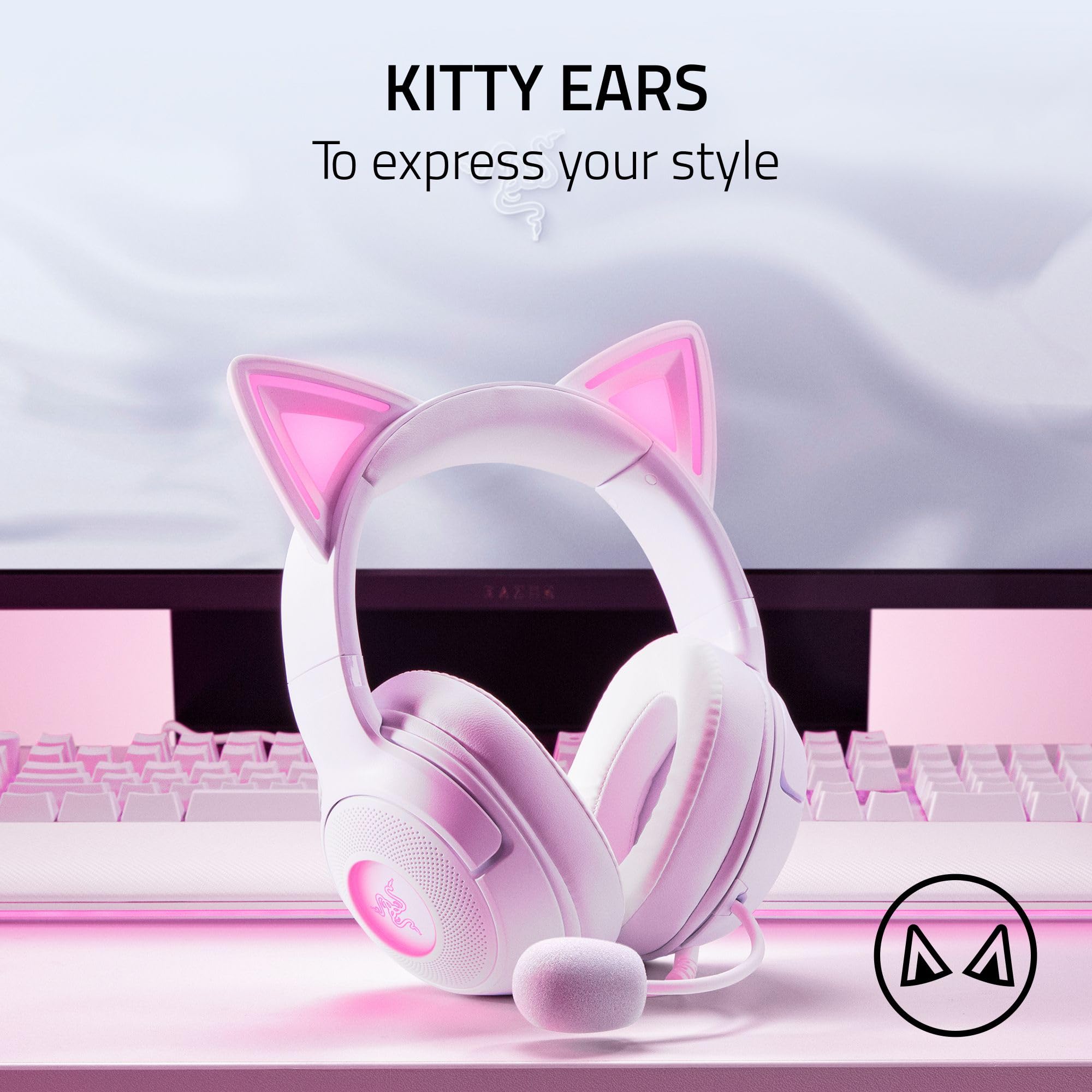 razer-kraken-kitty-v2-usb-wired-gaming-headset-chroma-rgb-kitty-ears-stream-reac image 2