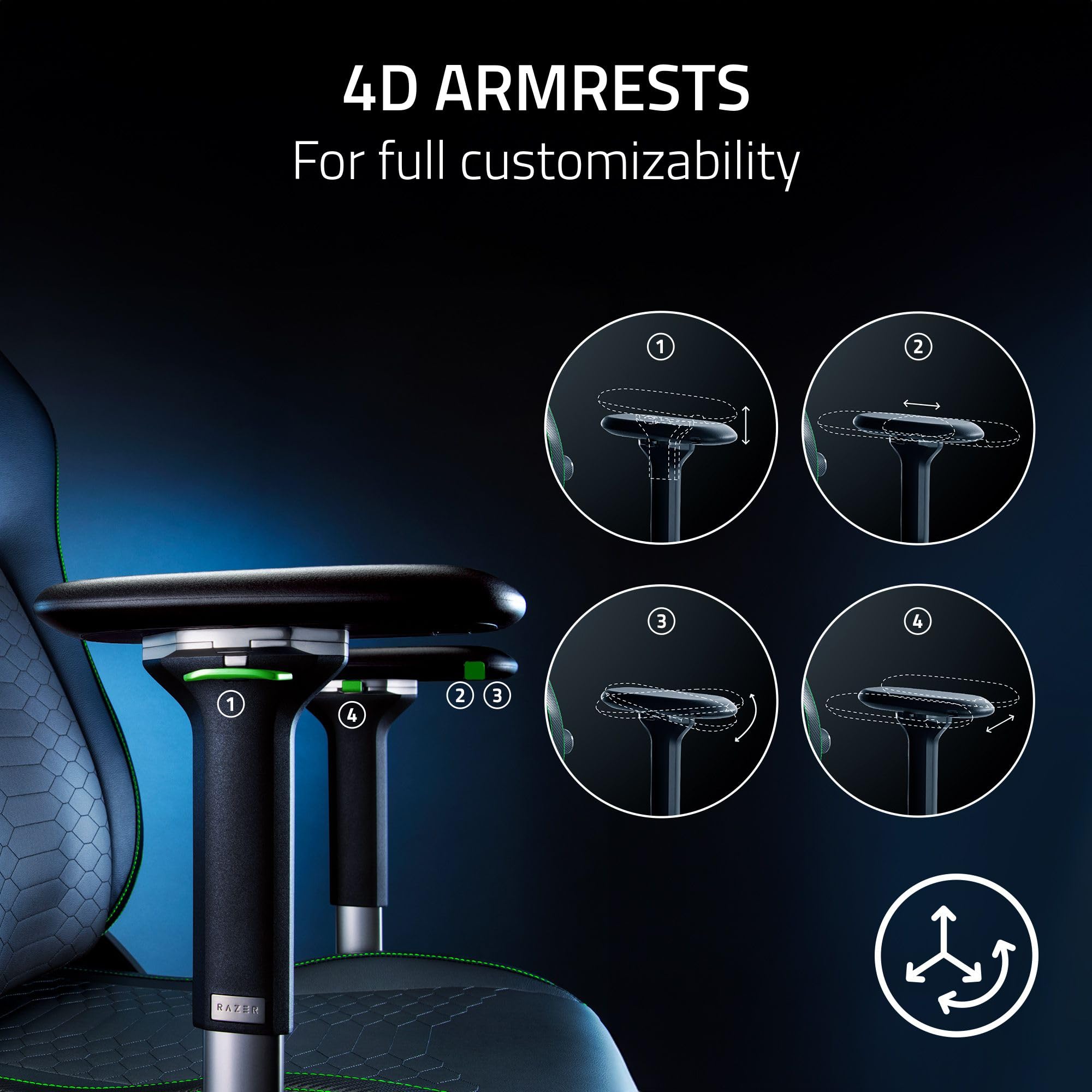 razer-iskur-v2-ergonomic-gaming-chair-with-adaptive-lumbar-support-152-recline-4 image 8