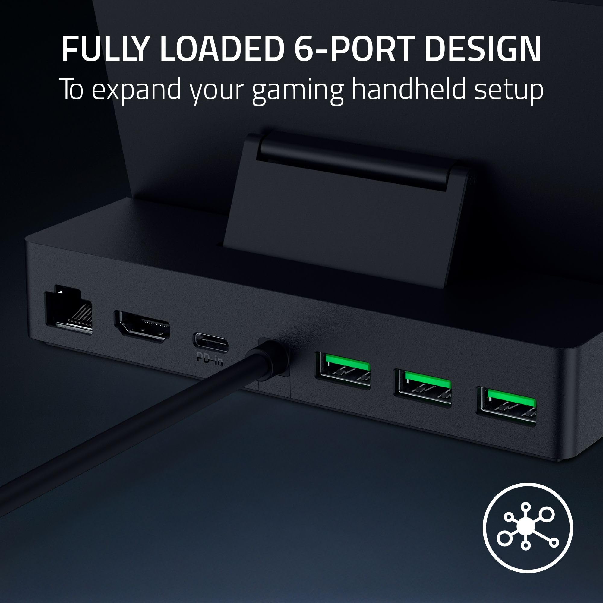 razer-handheld-dock-chroma-6-port-usb-c-docking-station-with-hdmi-100w-passthrou image 2