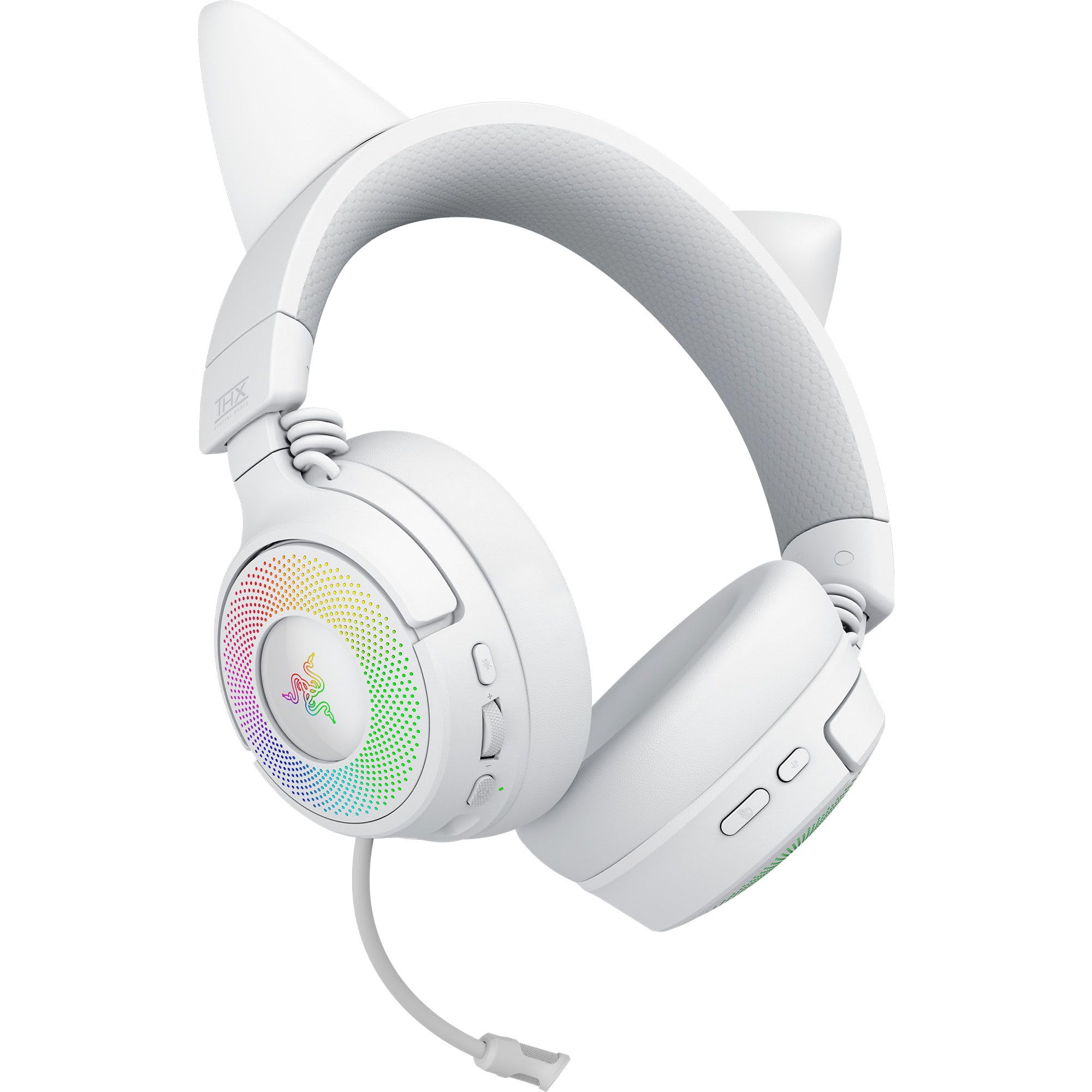 razer-kraken-kitty-v3-pro-wireless-rgb-gaming-headset-white-chroma-rgb-kitty-ear image 8