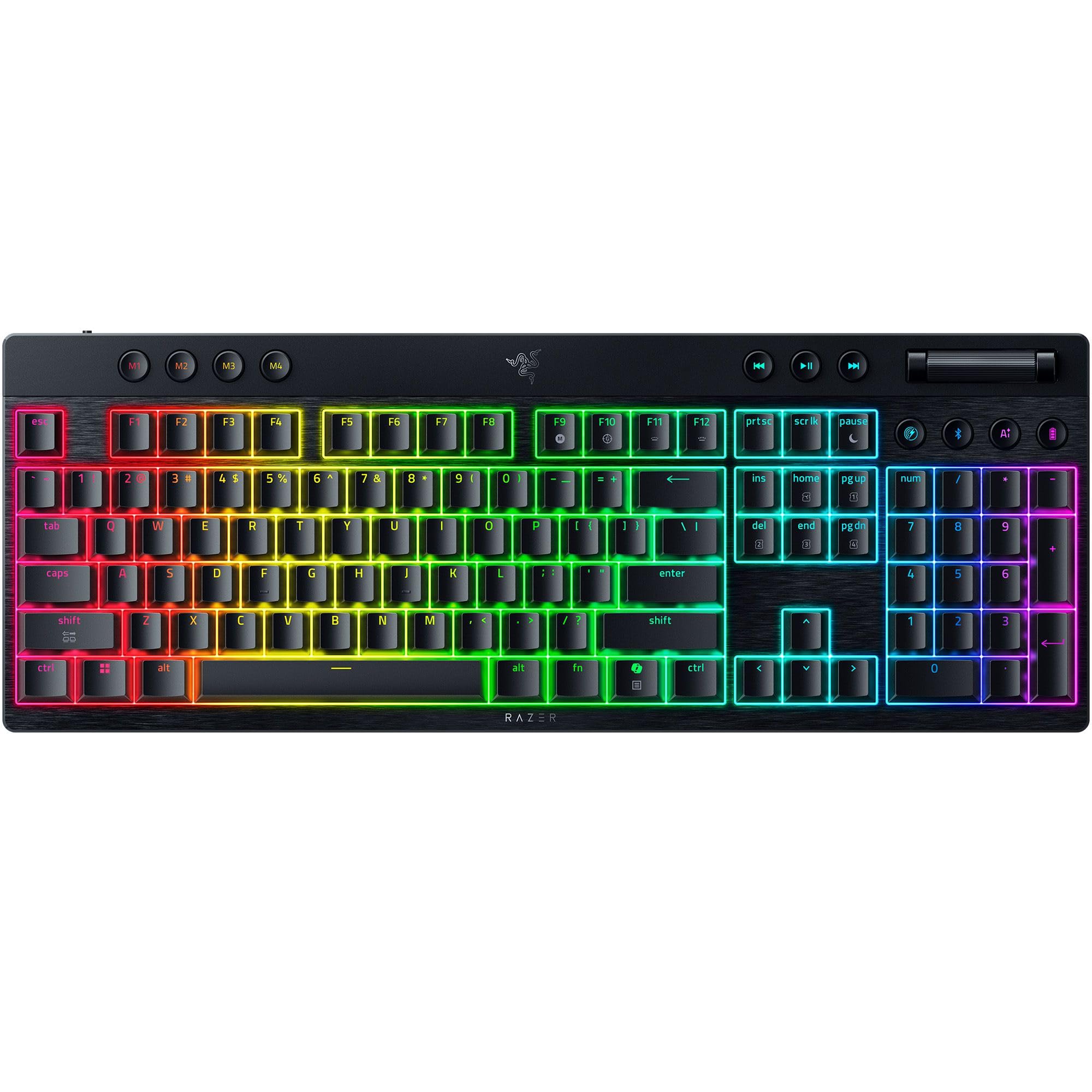 razer-blackwidow-v4-low-profile-hyperspeed-wireless-gaming-keyboard-green-mechan image 1