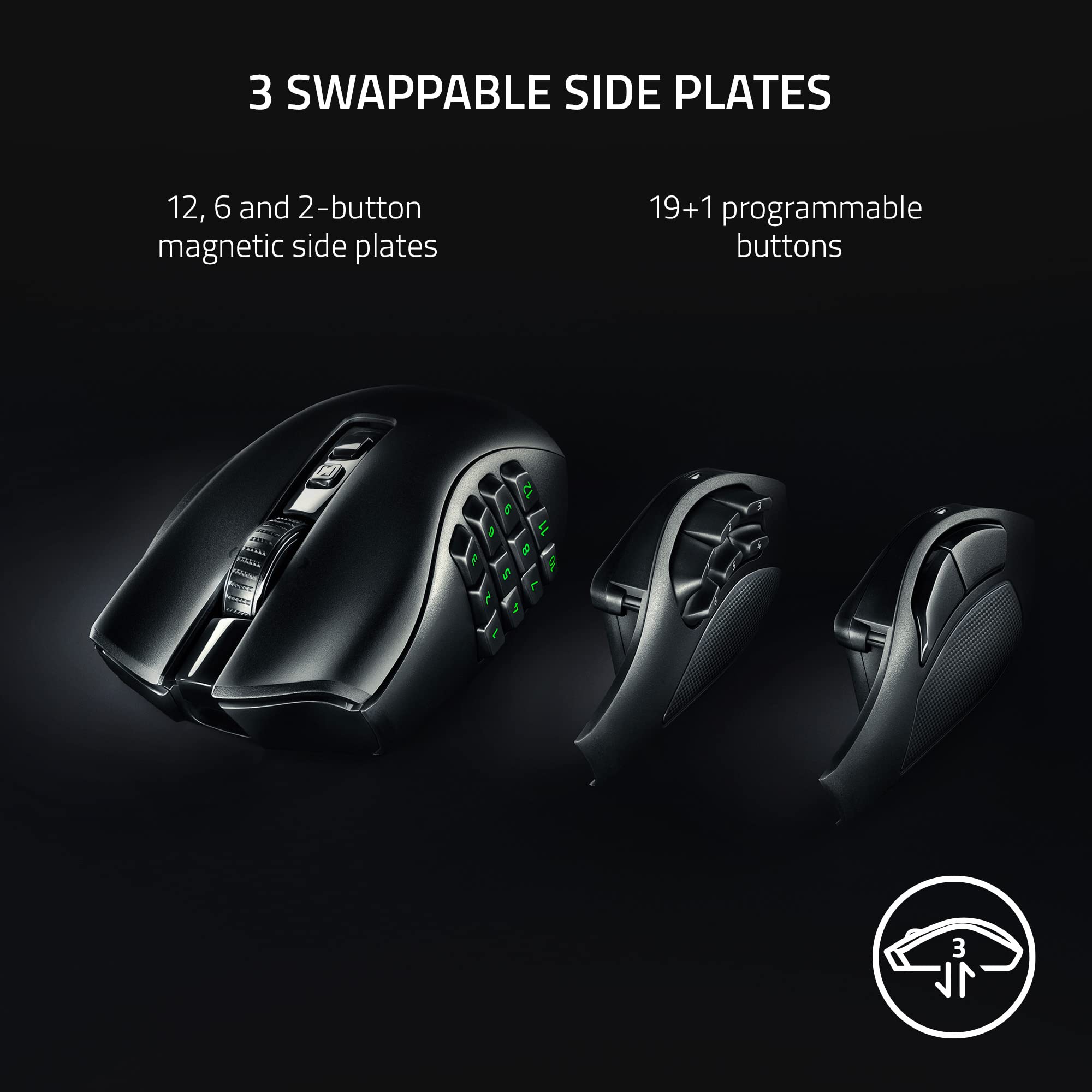 razer-naga-v2-pro-wireless-mmo-gaming-mouse-19-1-programmable-buttons-3-swappabl image 2