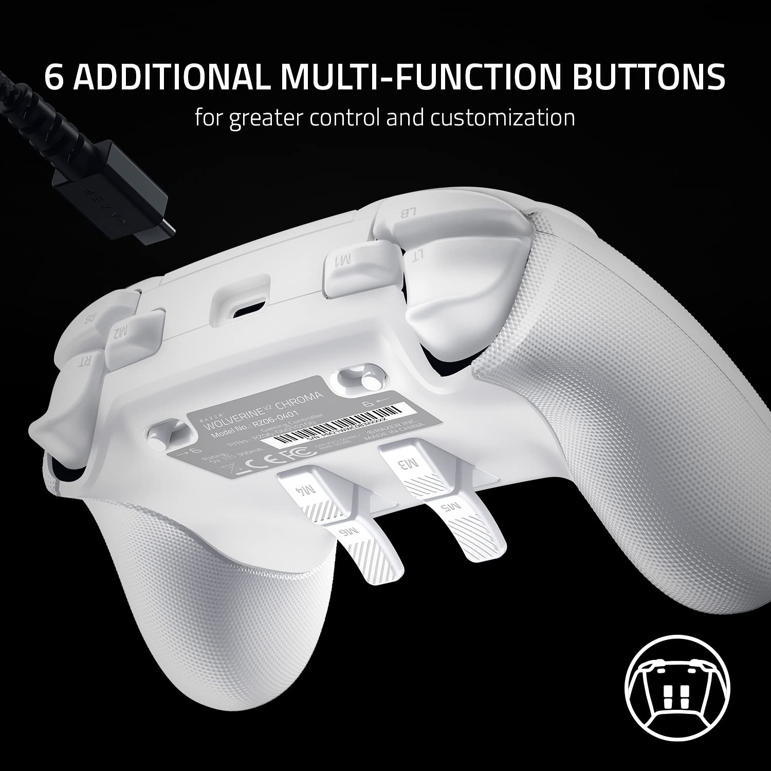 razer-wolverine-v2-chroma-wired-pro-gaming-controller-white-for-xbox-series-x-s- image 4