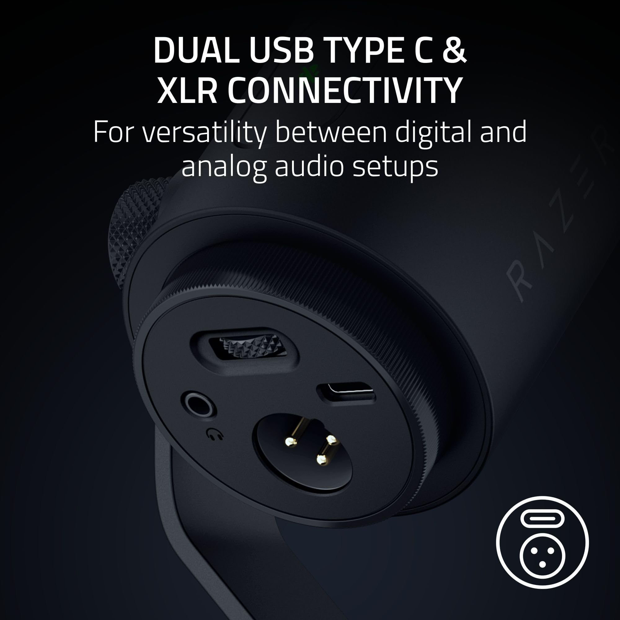 razer-seiren-v3-pro-dynamic-streaming-microphone-usb-type-c-xlr-32-bit-float-ai- image 4