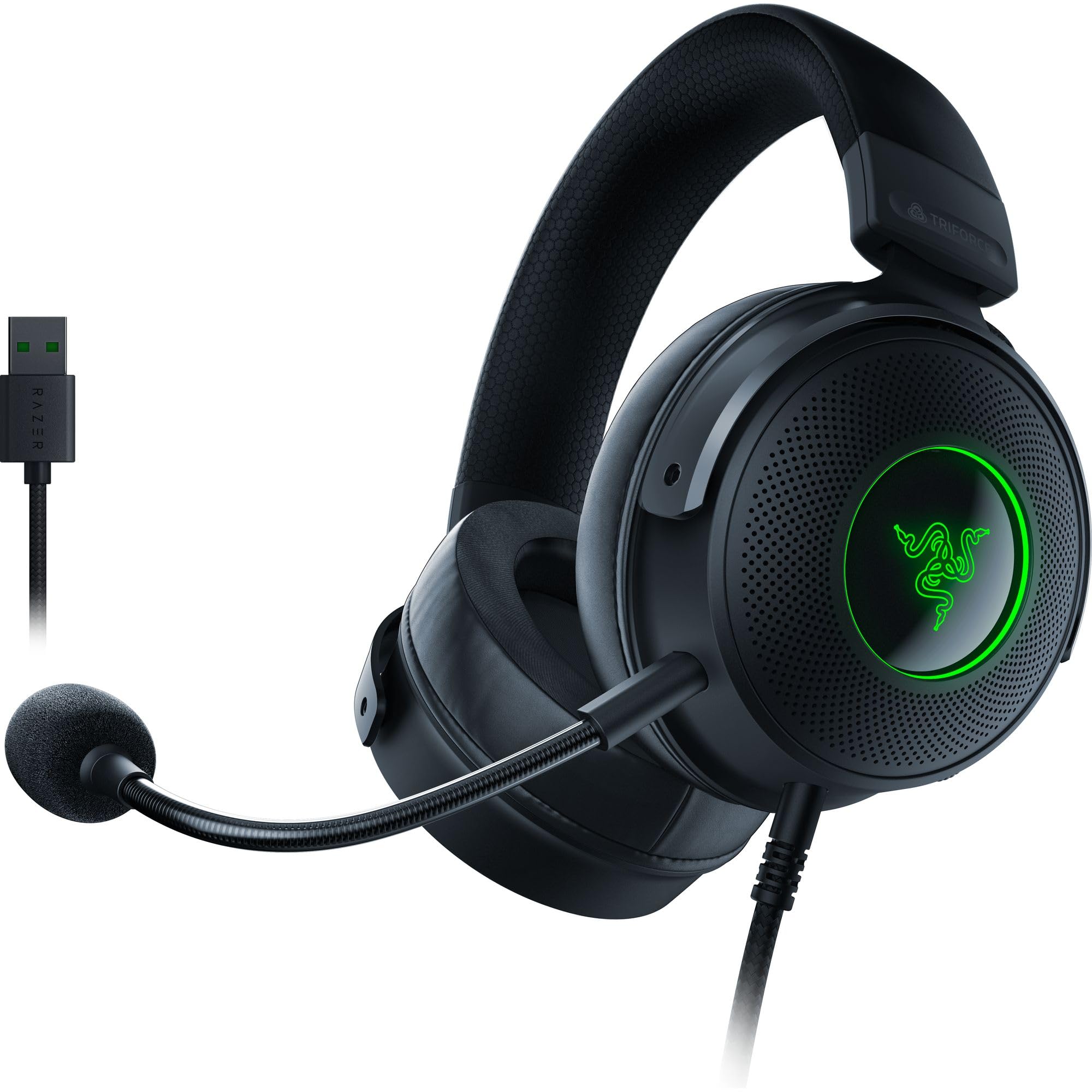 razer-kraken-v3-x-wired-usb-gaming-headset-285g-lightweight-triforce-40mm-driver image 8