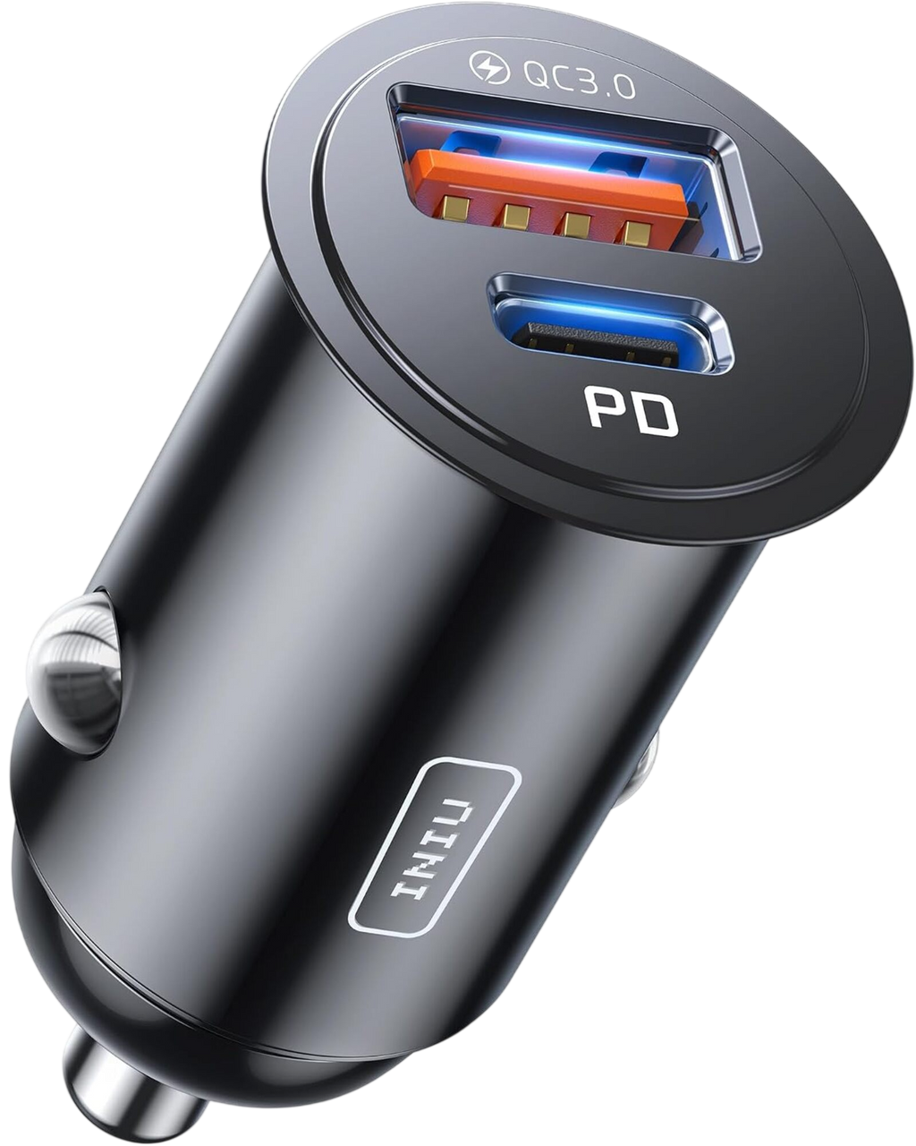 iniu-i710-2-port-fast-car-charger-60w-pd-usb-c-qc-usb-a-dual-fast-charging image 1