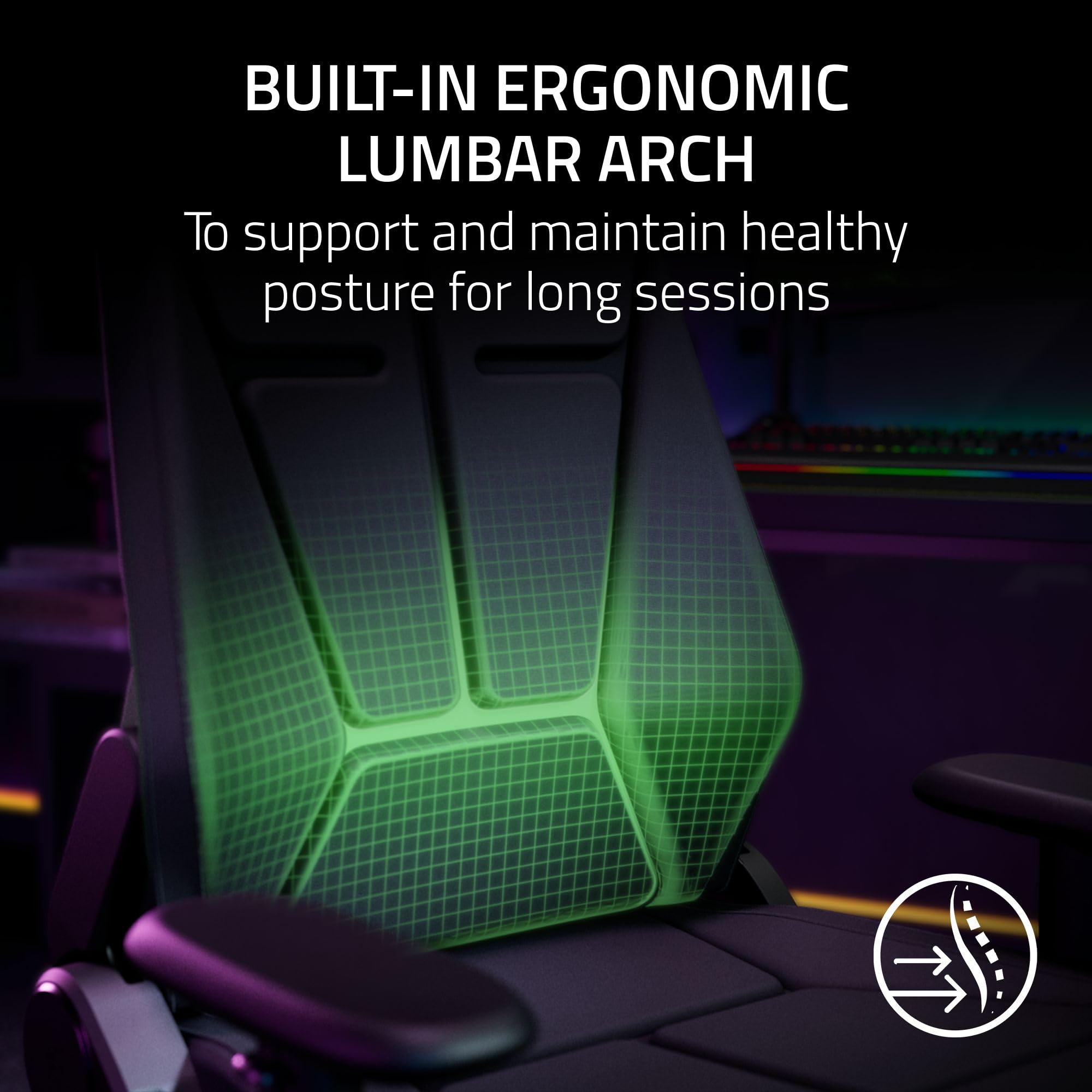 razer-soma-chroma-ergonomic-gaming-chair-reactive-razer-chroma-rgb-built-in-lumb image 3