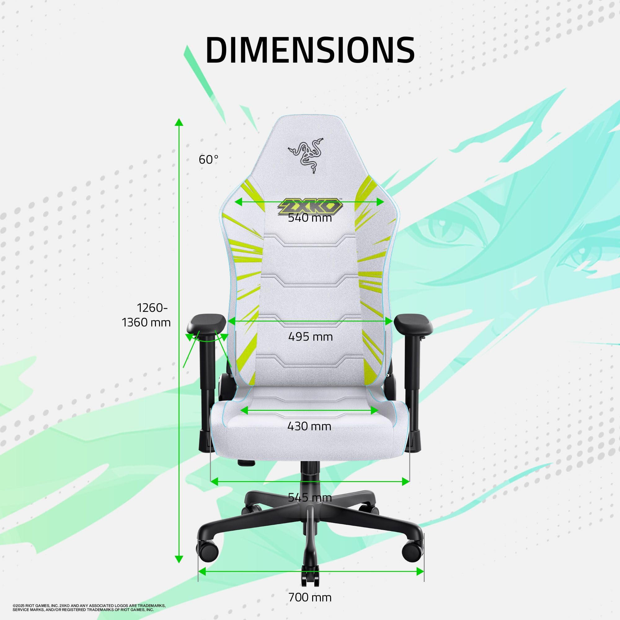razer-iskur-v2-x-ergonomic-gaming-chair-2xko-edition-built-in-lumbar-support-wid image 2