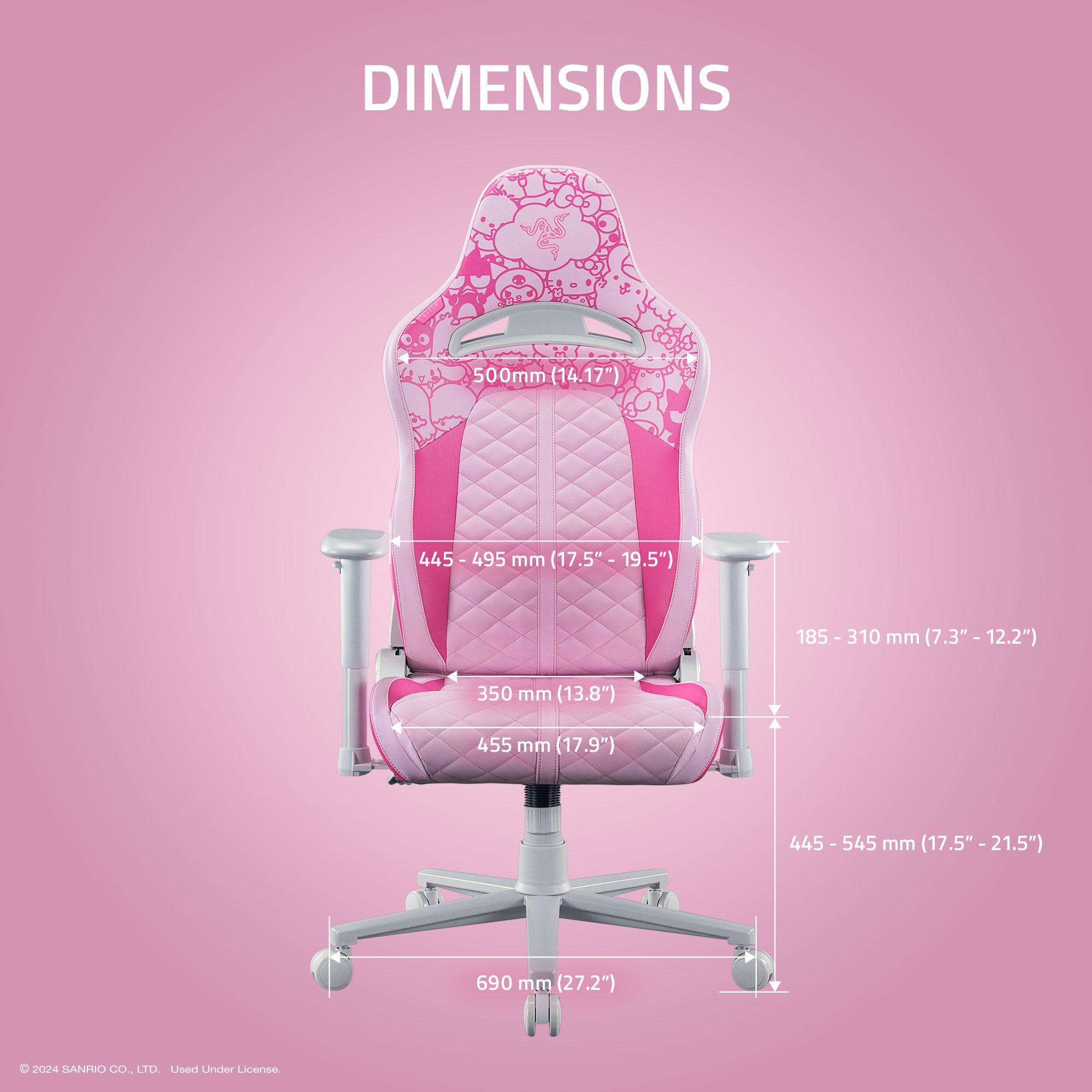 razer-enki-x-essential-gaming-chair-hello-kitty-friends-edition-built-in-lumbar- image 2