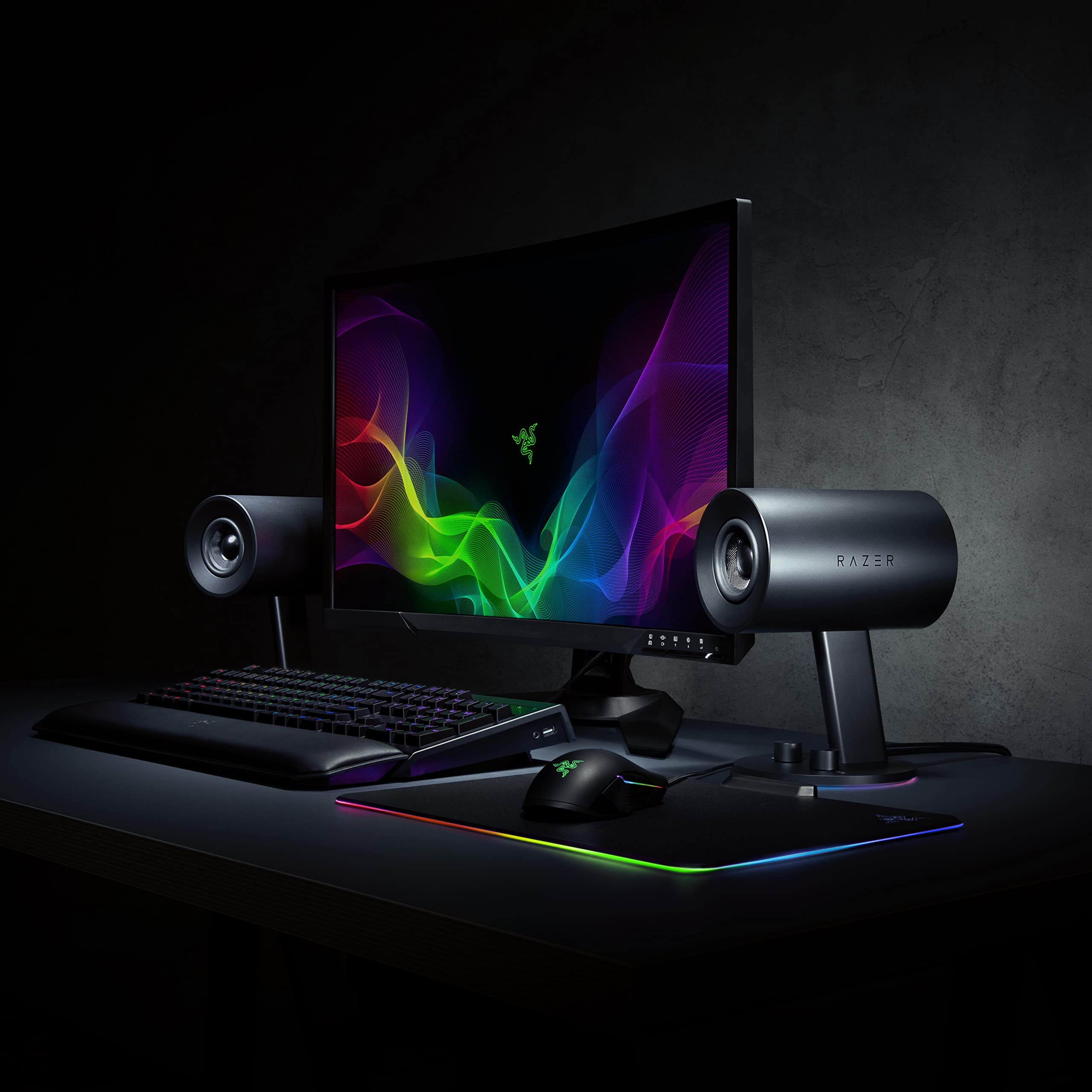 razer-nommo-chroma-2-0-pc-gaming-speakers-custom-woven-3-glass-fiber-drivers-rea image 7