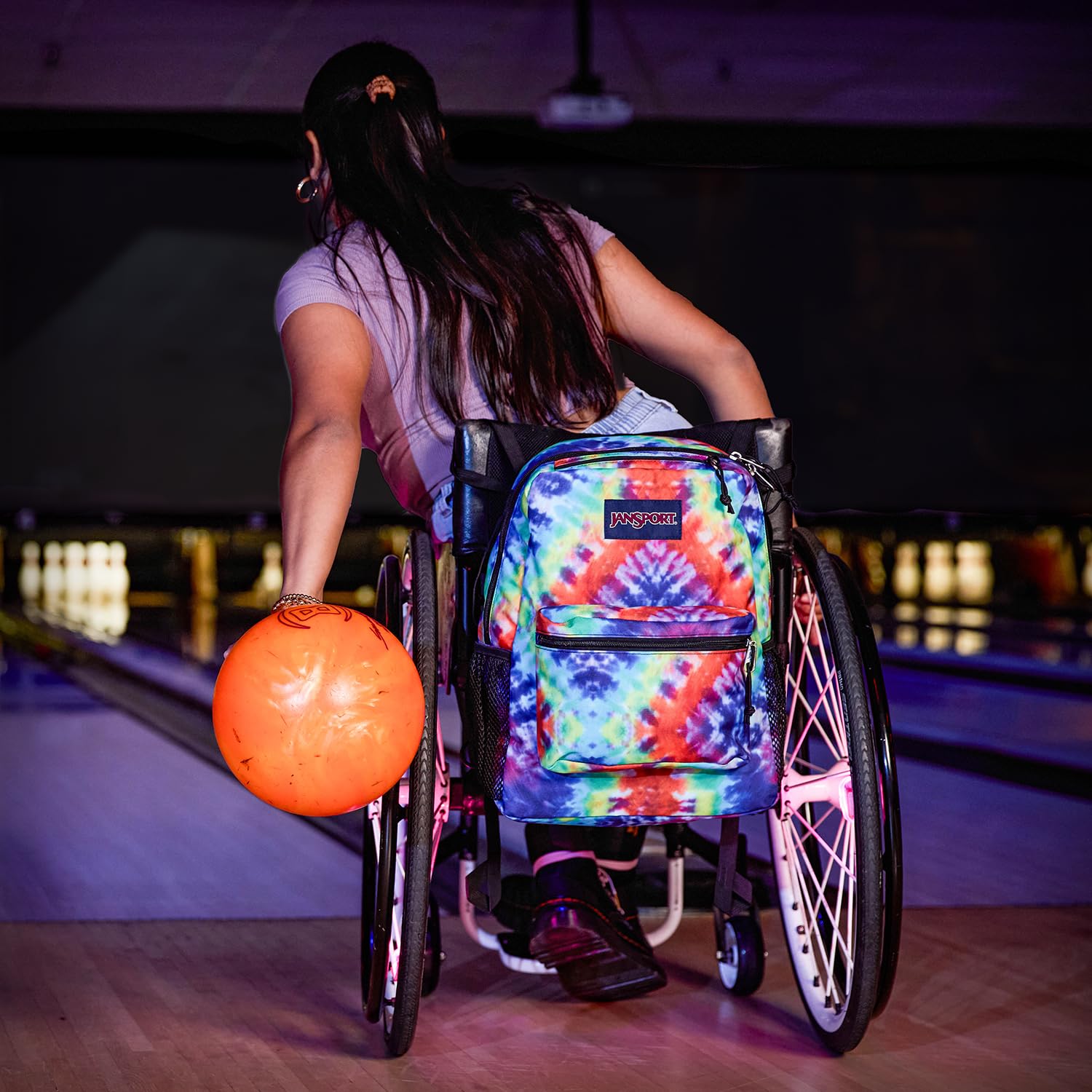 jansport-central-adaptive-backpack-red-multi-hippie-days-wheelchair-walker-compa image 6