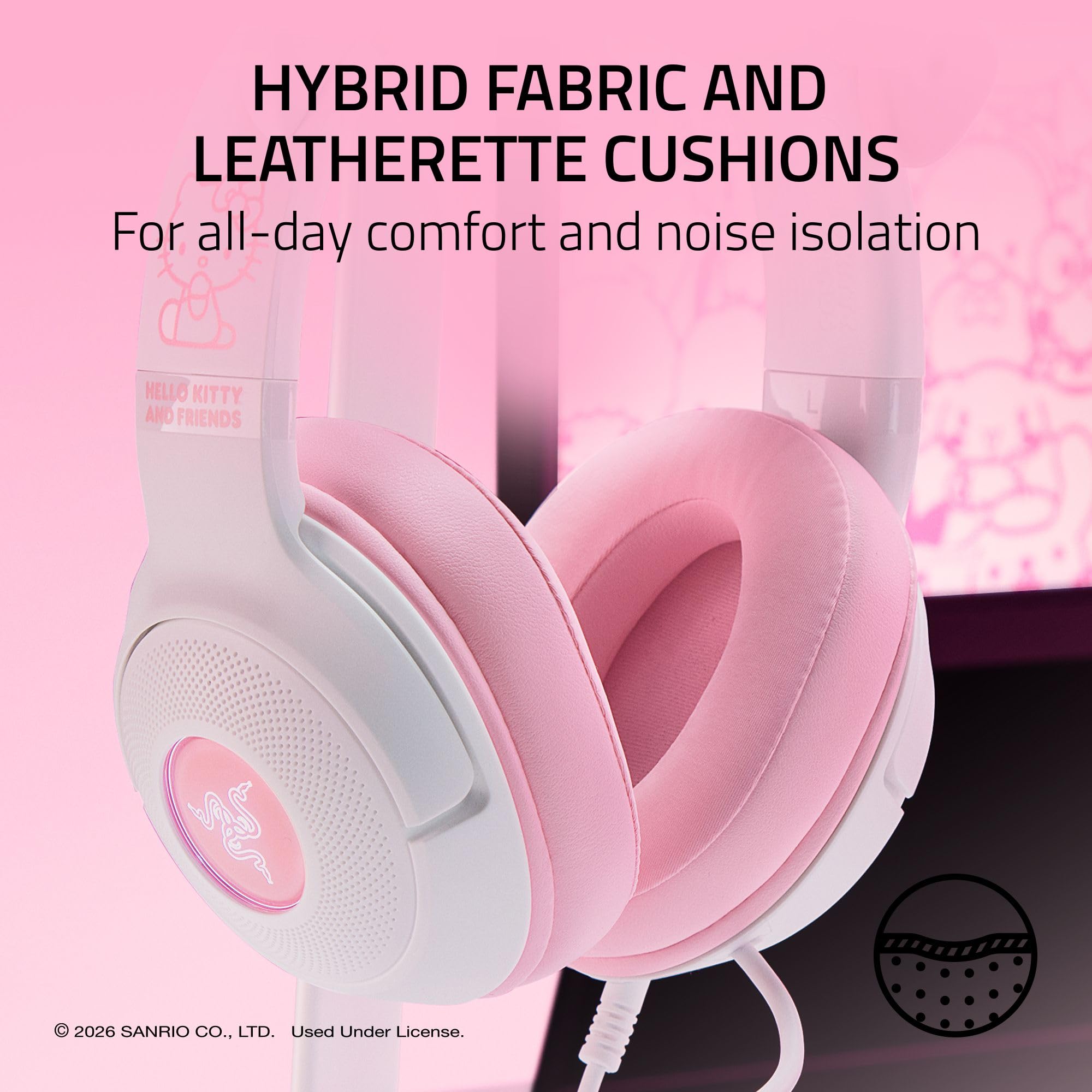 razer-kraken-kitty-v2-usb-wired-gaming-headset-hello-kitty-edition-stream-reacti image 7