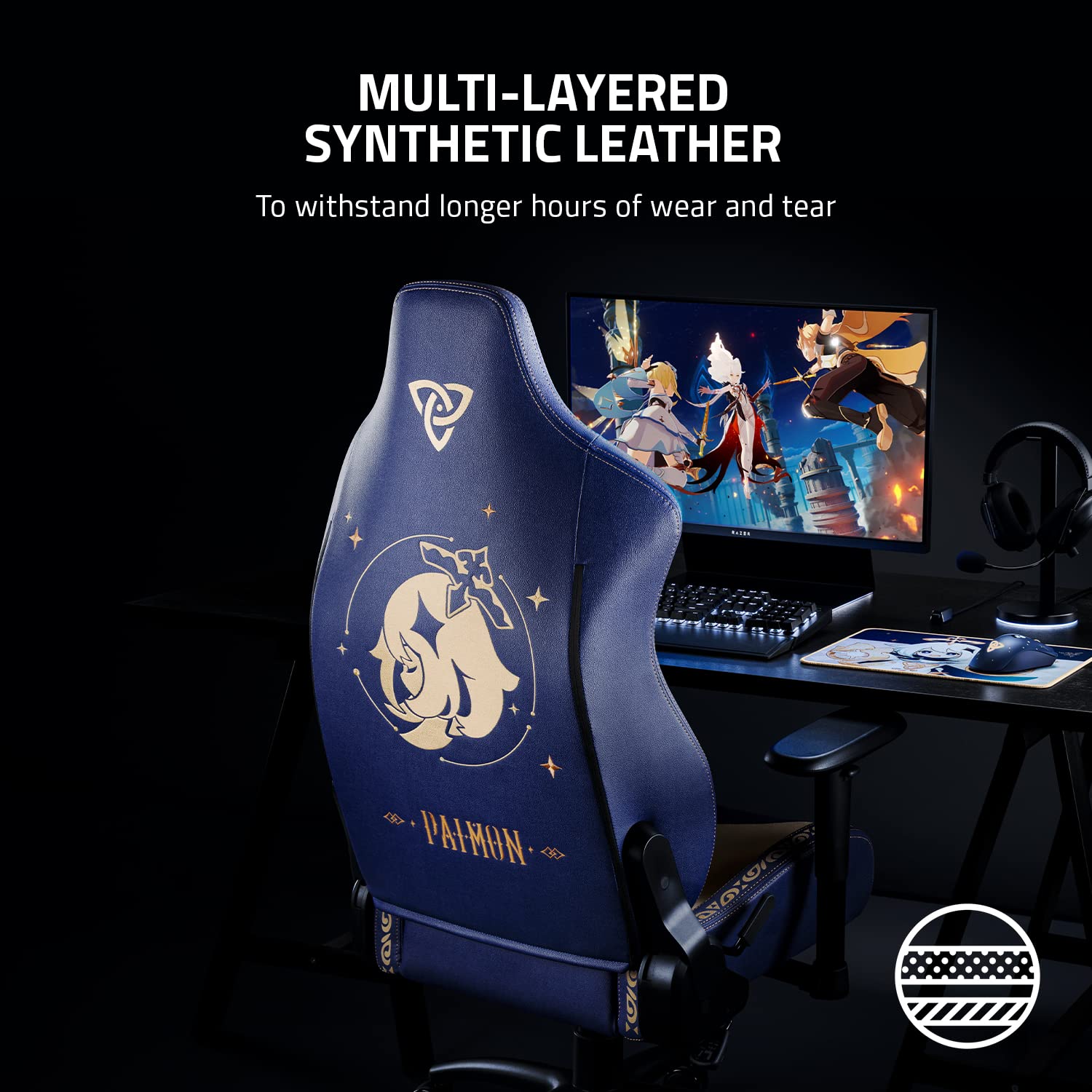razer-iskur-x-ergonomic-gaming-chair-genshin-impact-edition-multi-layered-synthe image 3